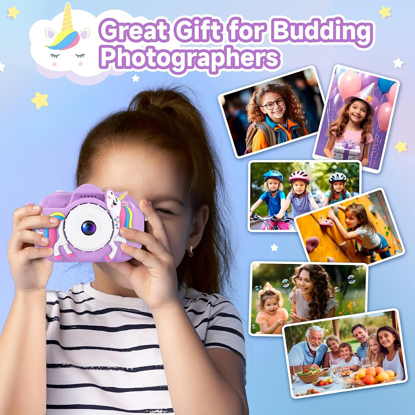 Cámara digital para niños foto, video y videojuegos 32GB