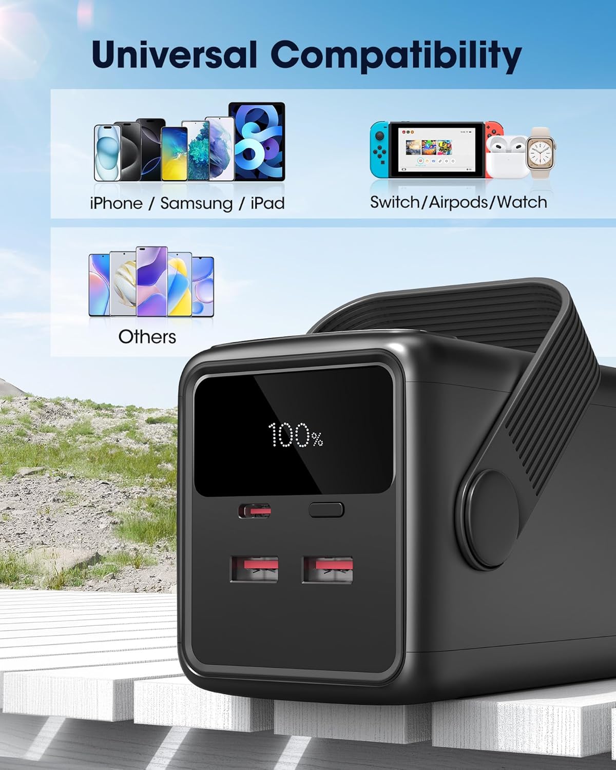 Cargador portátil de 80000 mAh, batería USB C de carga rápida. USADO