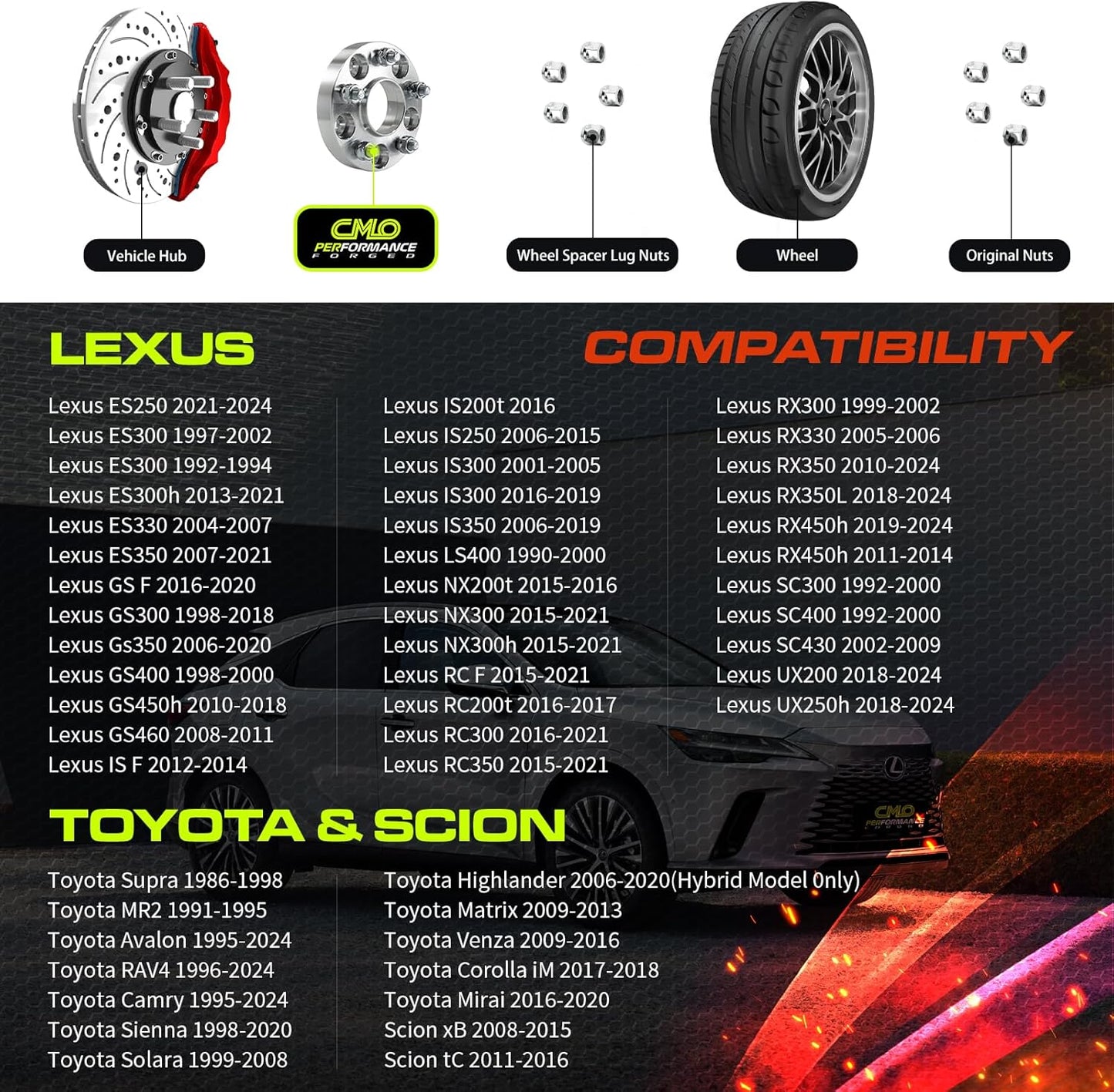 2pcs Rueda espaciadores, 15 mm de espesor 5 x 114,3 12,7 x 11,4 cm USADO