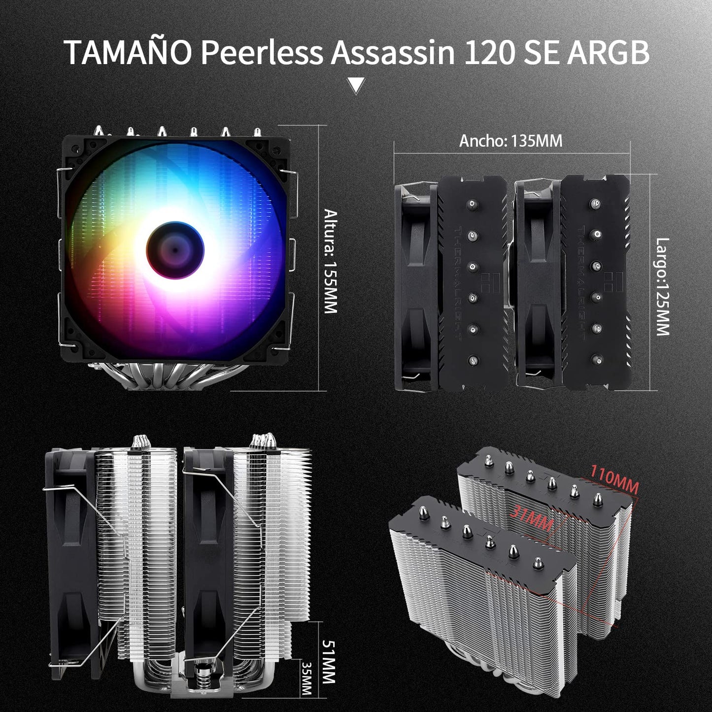 Thermalright peerless Assassin 120 SE ARGB CPU Air cooler.