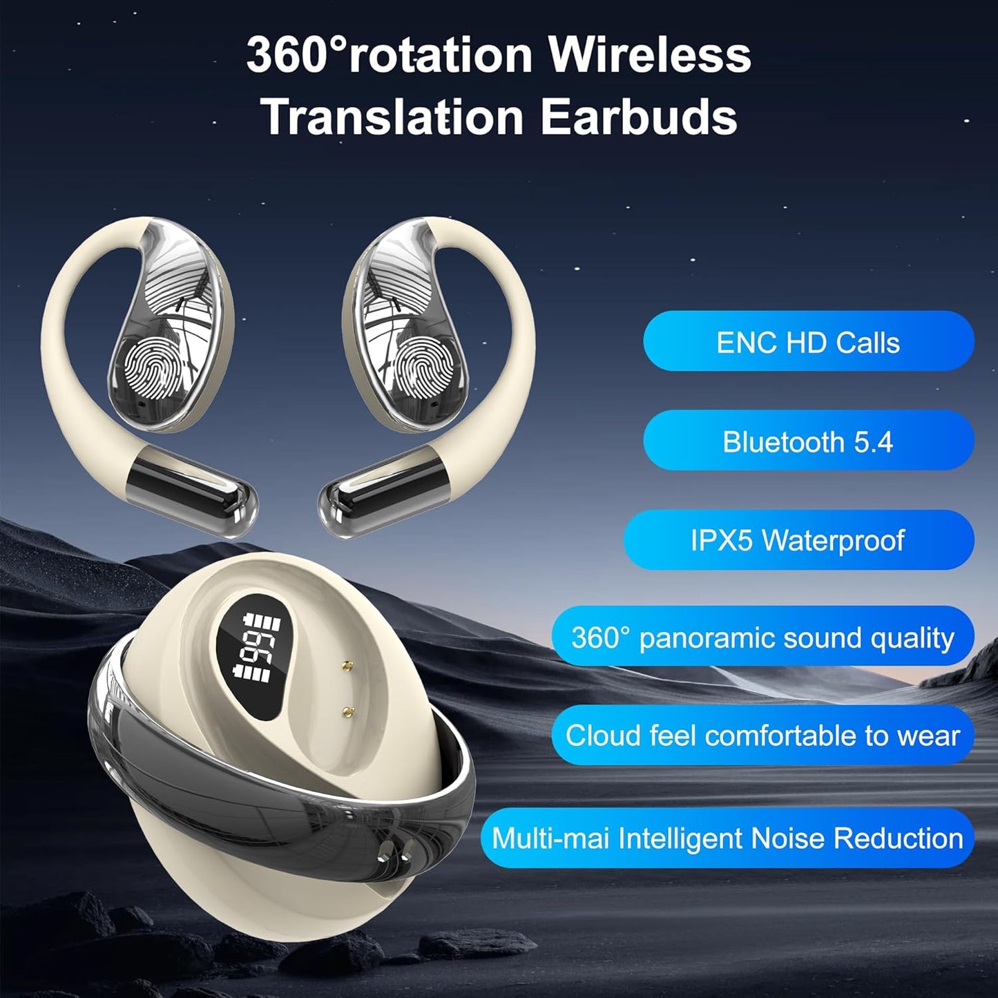 Auriculares traductores de idiomas AI, 3 en 1, auriculares de traducción en tiempo real.