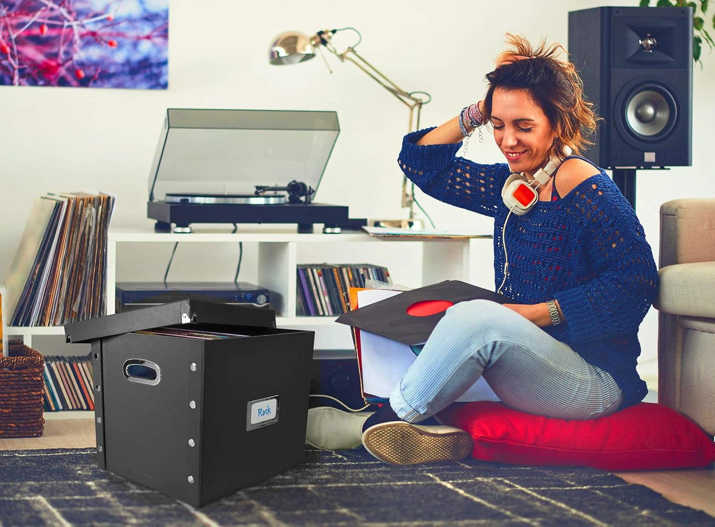 2 Cajas almacenamiento discos de vinilo 12"