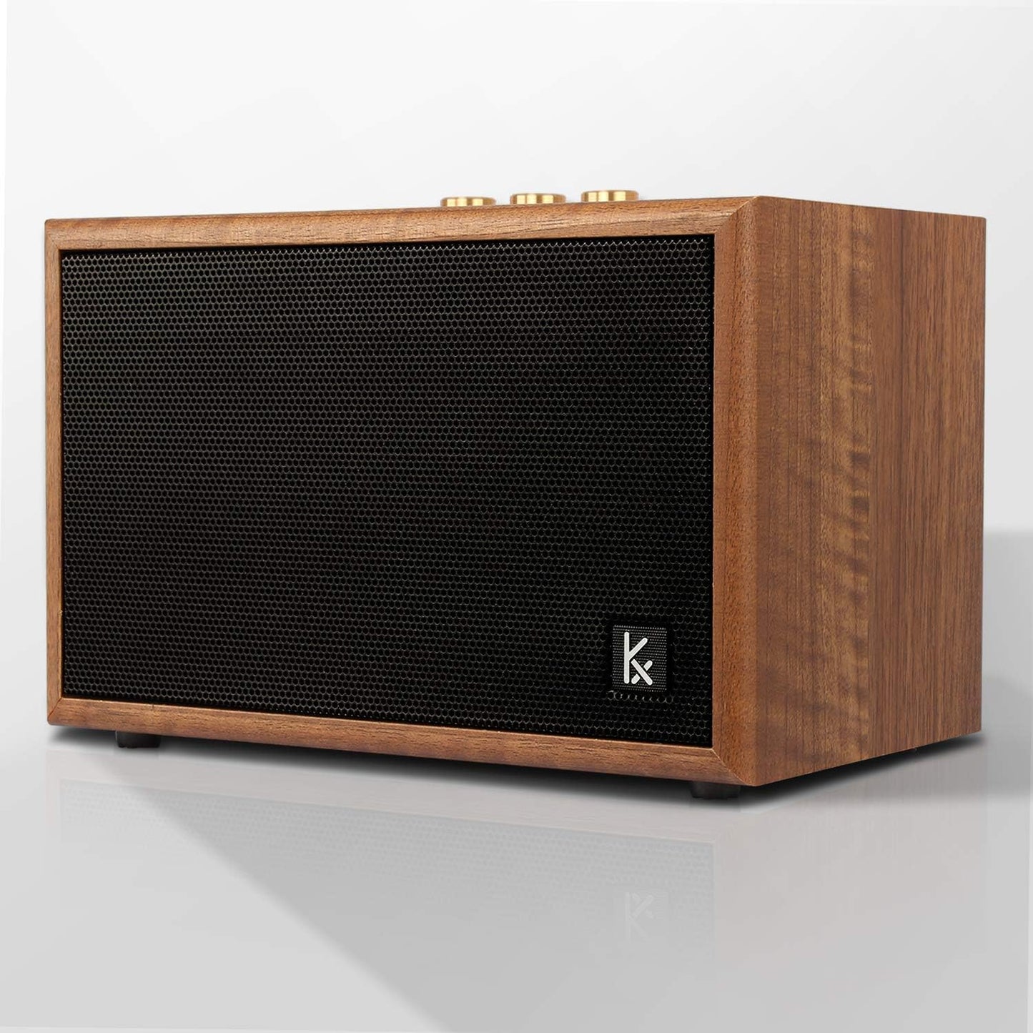 KONEX, Altavoz Bluetooth, madera retro, portátil, vintage.