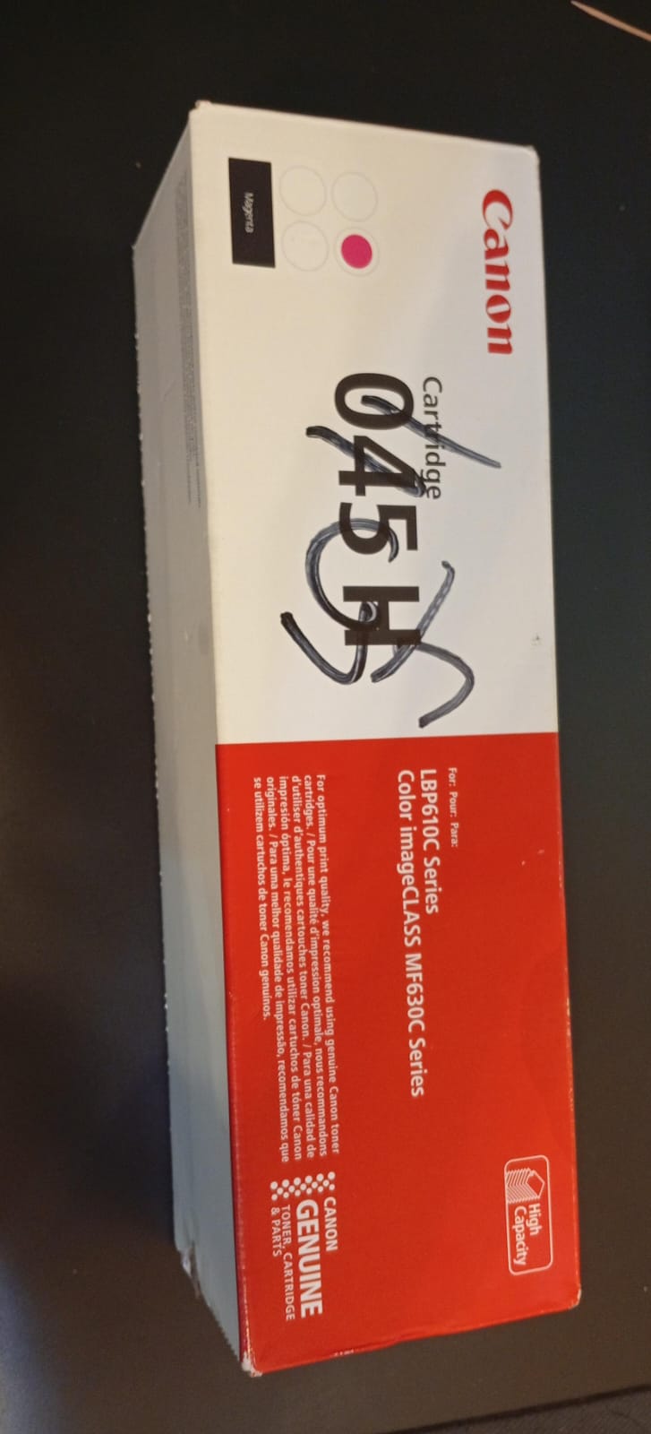 Canon cartucho de tóner 045 original, color Magenta.