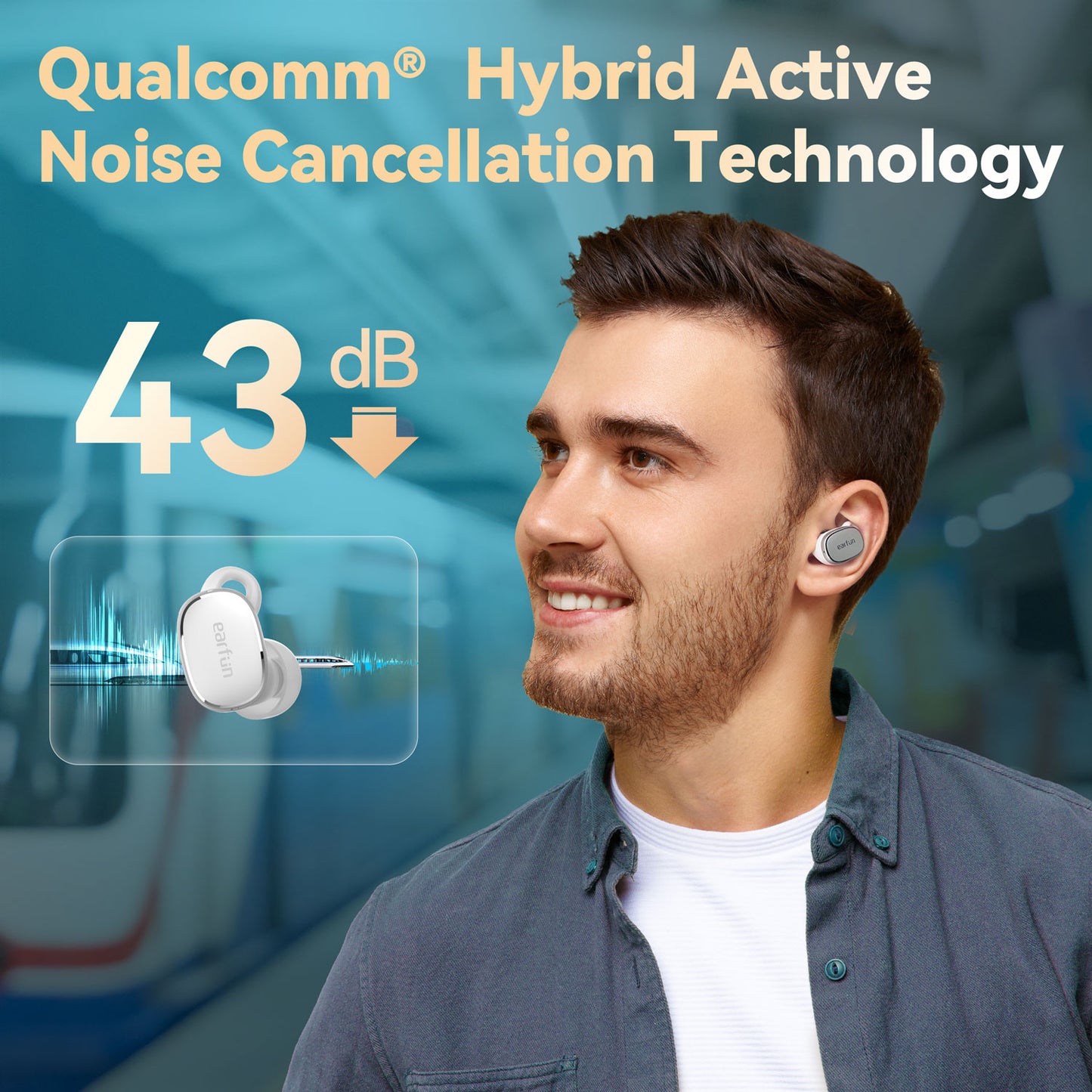 EarFun Free Pro 3 - Blanco plateado.
