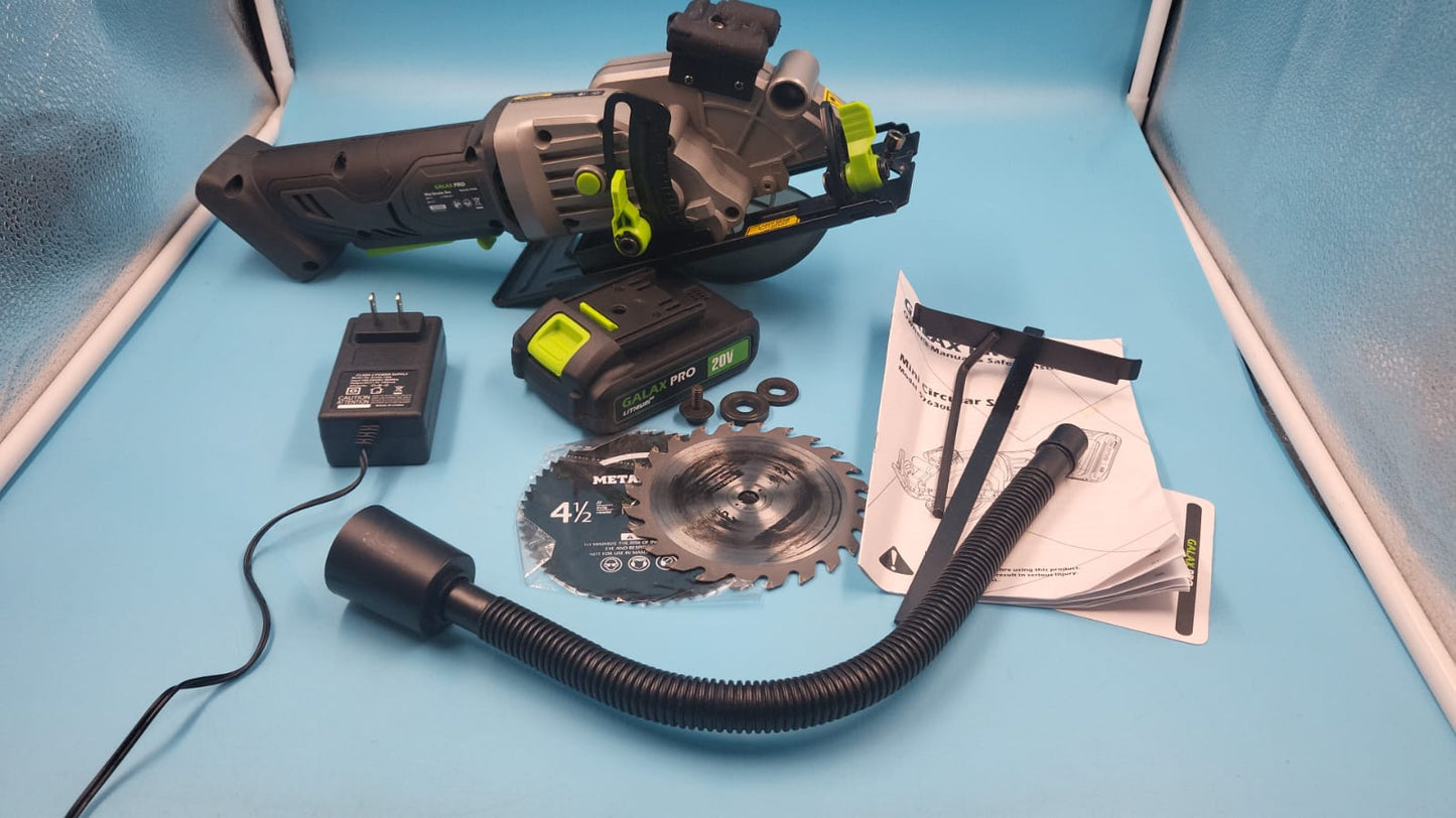 GALAX PRO 20V 4-1/2" Sierra circular inalámbrica con batería de 2.0Ah USADO.