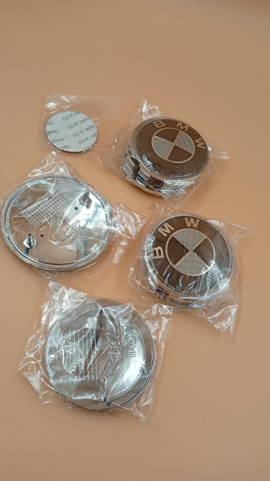 Emblemas para automovil, BMW, negro y plata, 7 piezas.