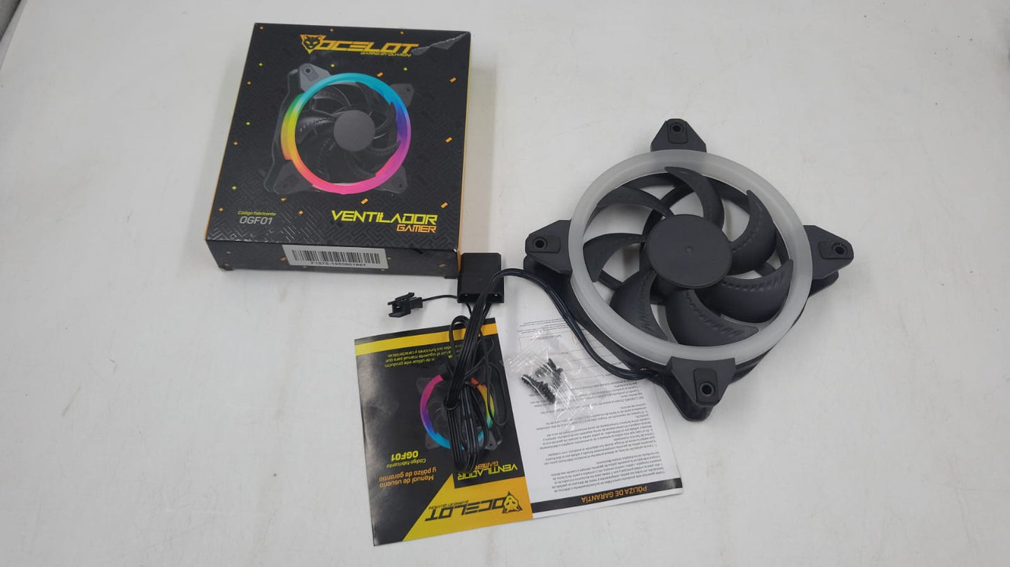 Ventilador para PC Ocelot Gaming OGF01. 120 mm, Iluminación tipo arcoíris