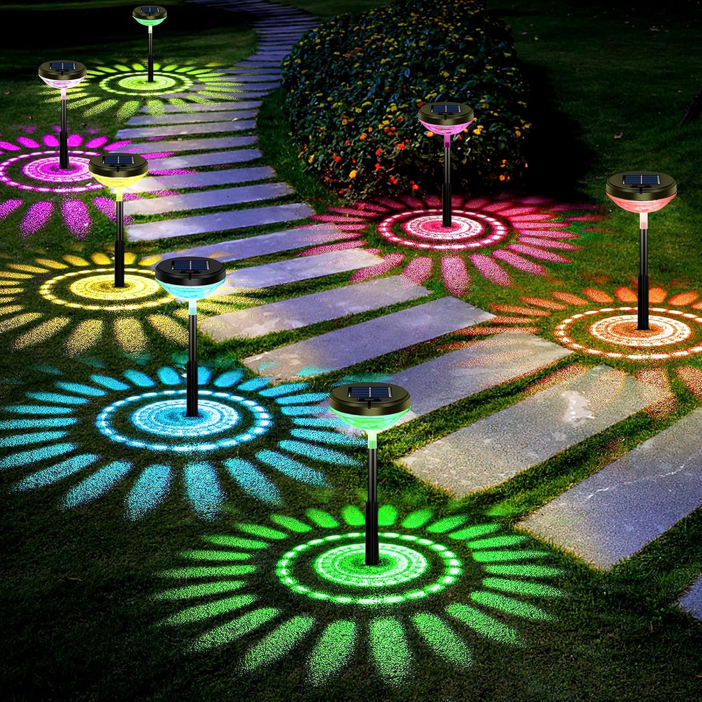 Paquete de 8 luces solares para camino de jardin, (USADAS).
