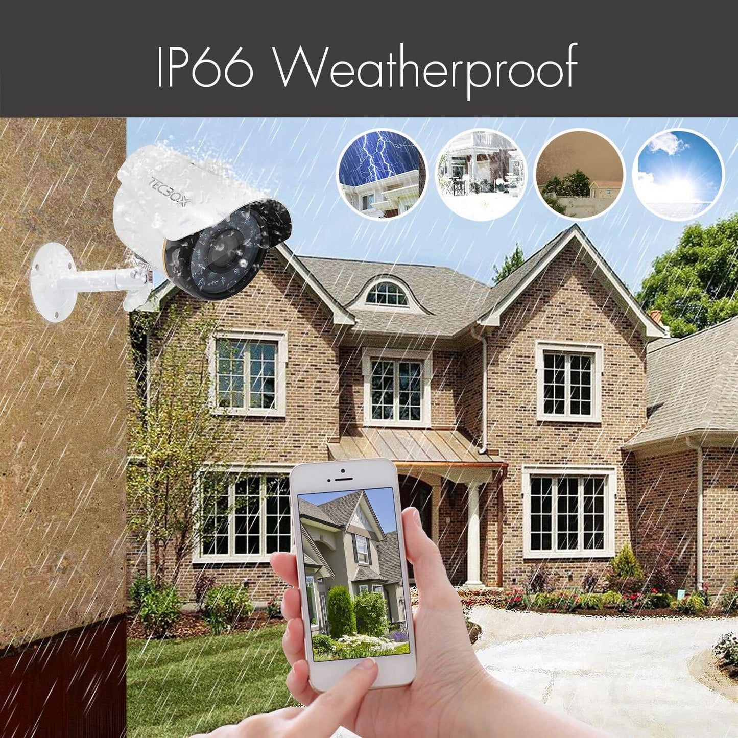 Tecbox 8 Canal 720P AHD DVR sistema de cámara de seguridad.