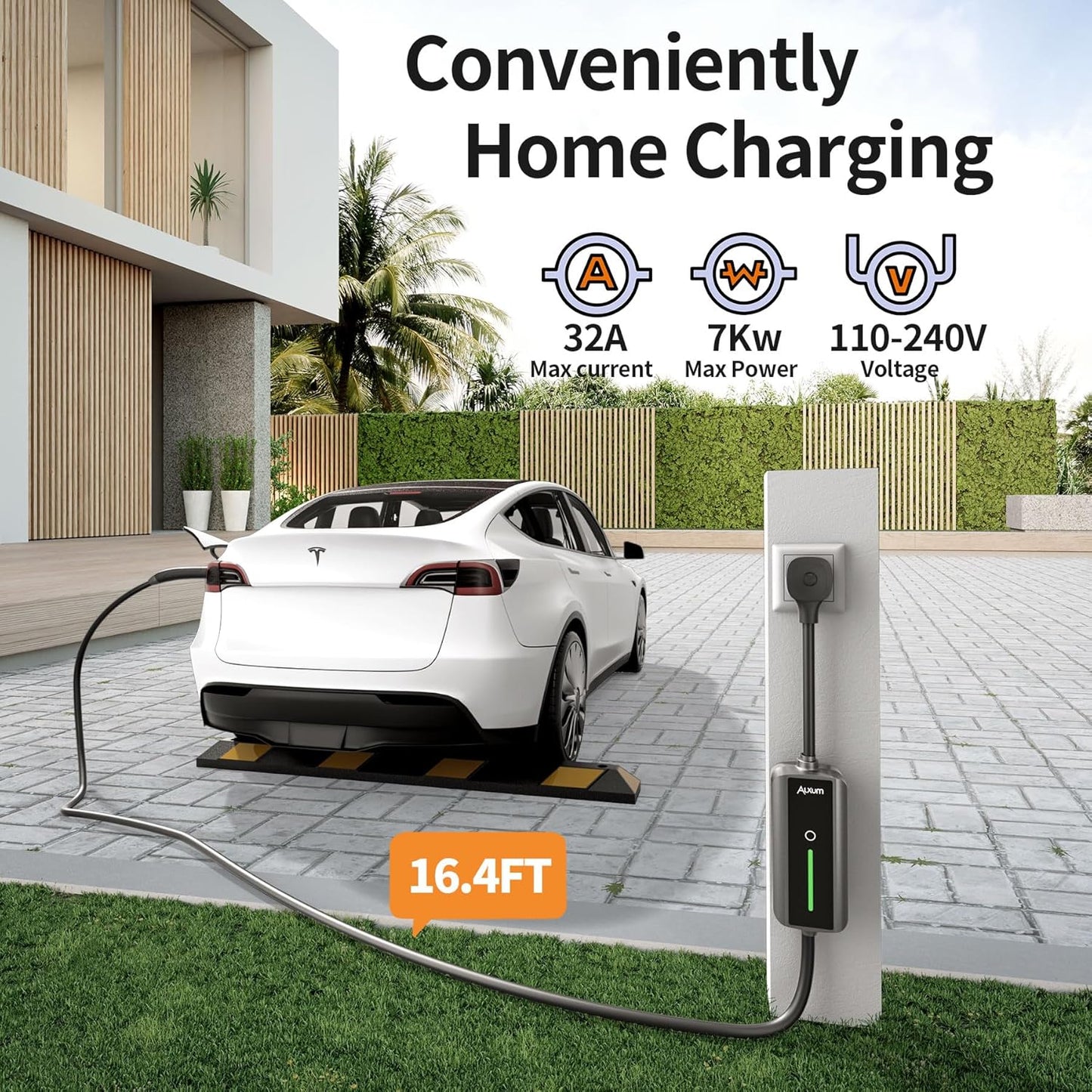 Alxum Cargador Tesla de nivel 2, portátil, enchufe NEMA 14-50.(USADO)