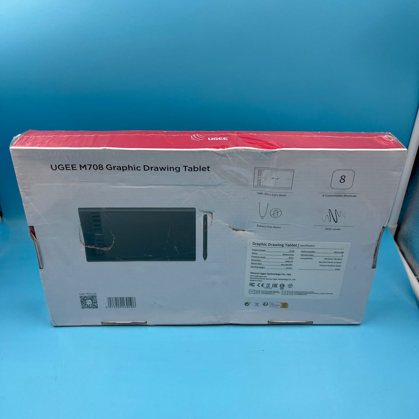 Tablet gráfica con lápiz capacitivo de presión de dibujo UGEE