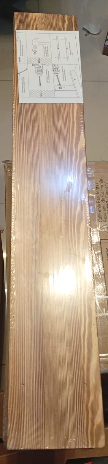 Juego de repisas flotantes, madera natural de pino, 36", forma de U.