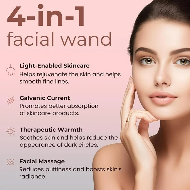 Varita de fototerapia, terapia de luz para rostro y cuello, Masajeador.