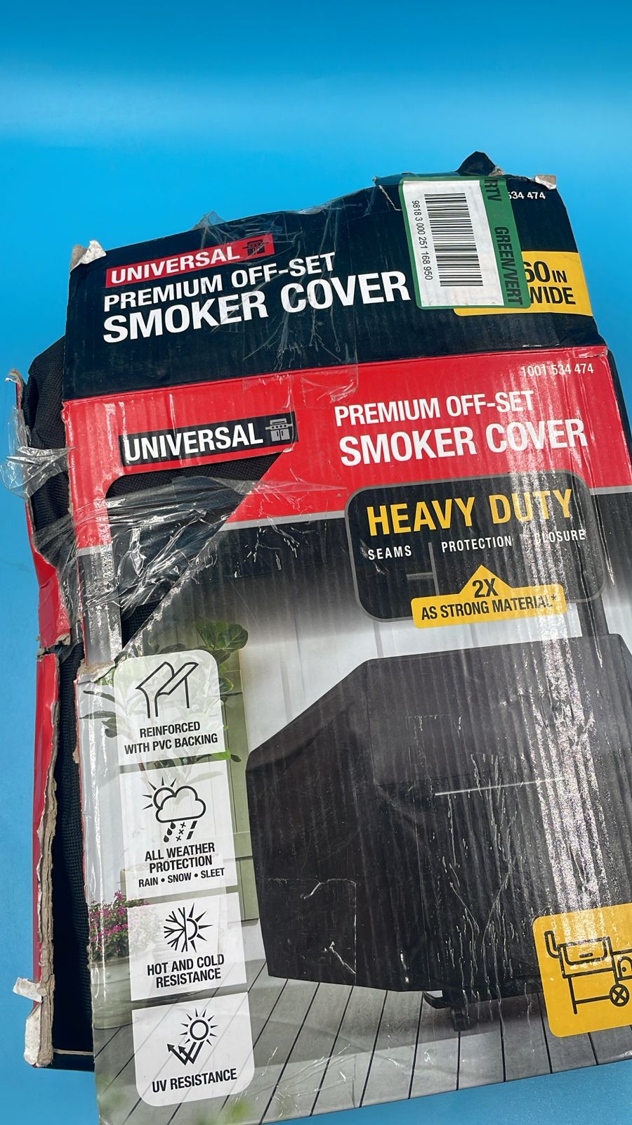 Funda universal prémium para ahumador de 60 pulgadas de ancho.