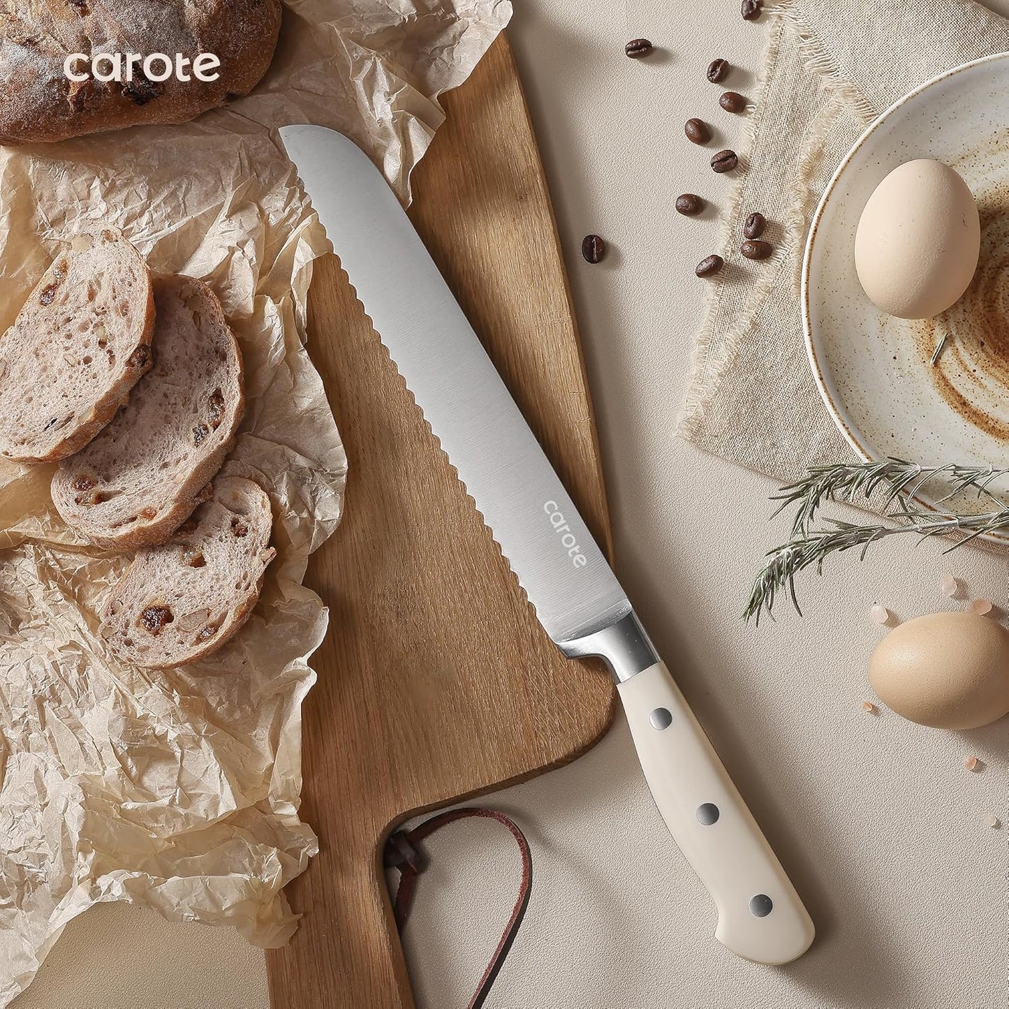 Juego de cuchillos, Carote, 14 piezas con bloque de madera.