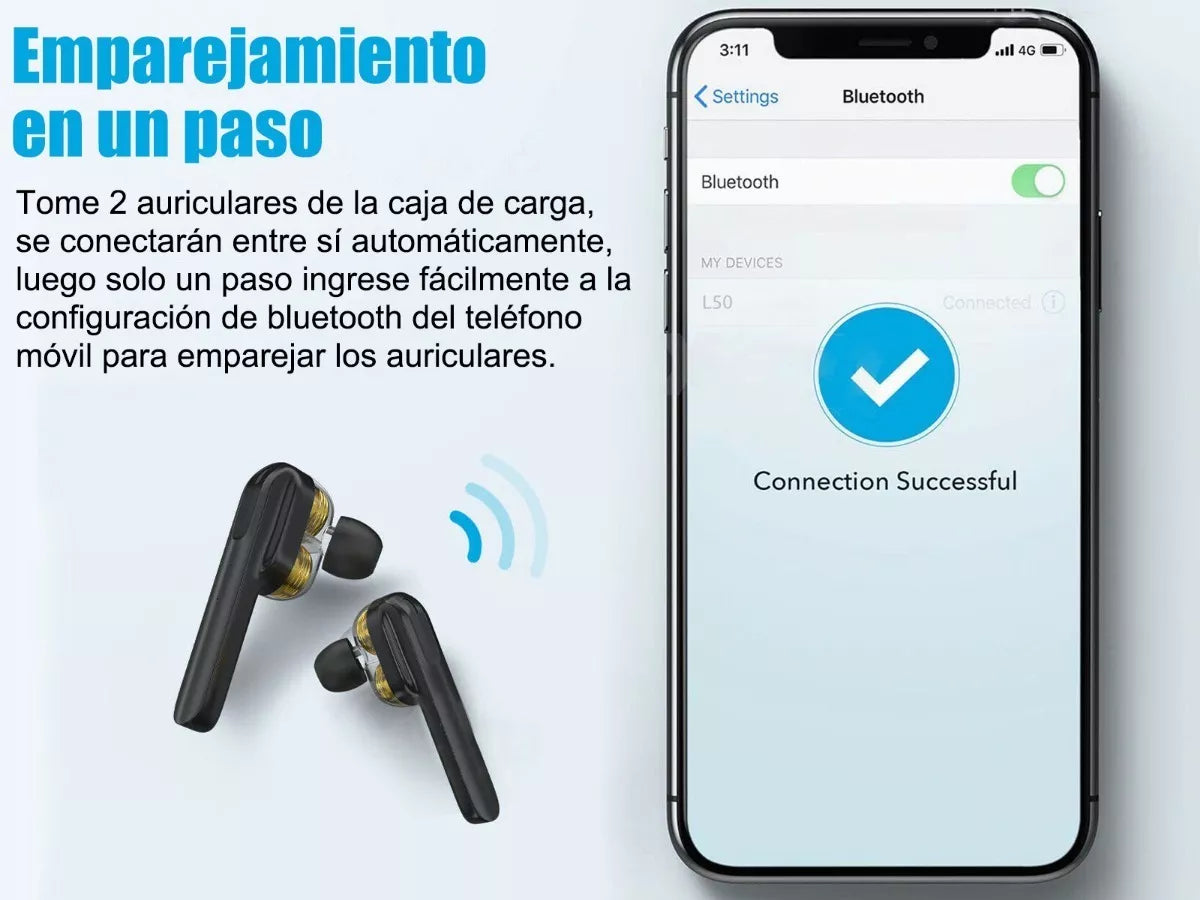 Auriculares inalámbricos TWS-L50 cancelación ruido