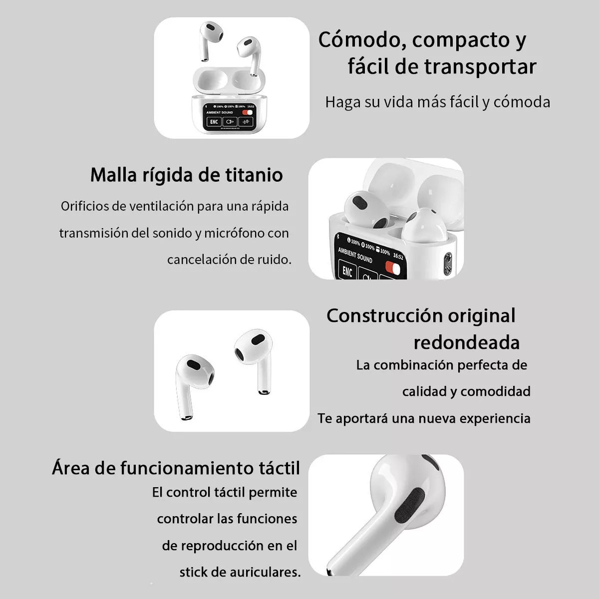 Auriculares Bluetooth Con Cancelación De Ruido ENC/HIFI