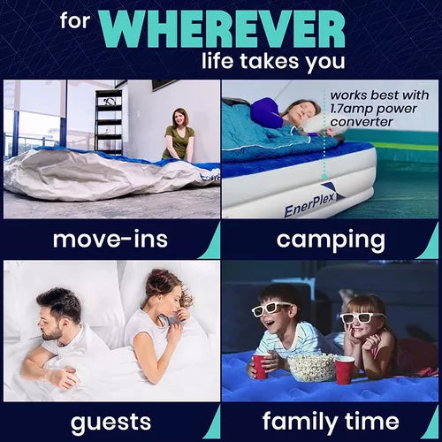 Colchón de aire de doble, con bomba integrada, ENERPLEX