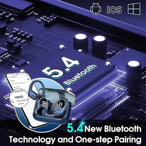 Aptkdoe - Auriculares Inalámbricos,Azules.
