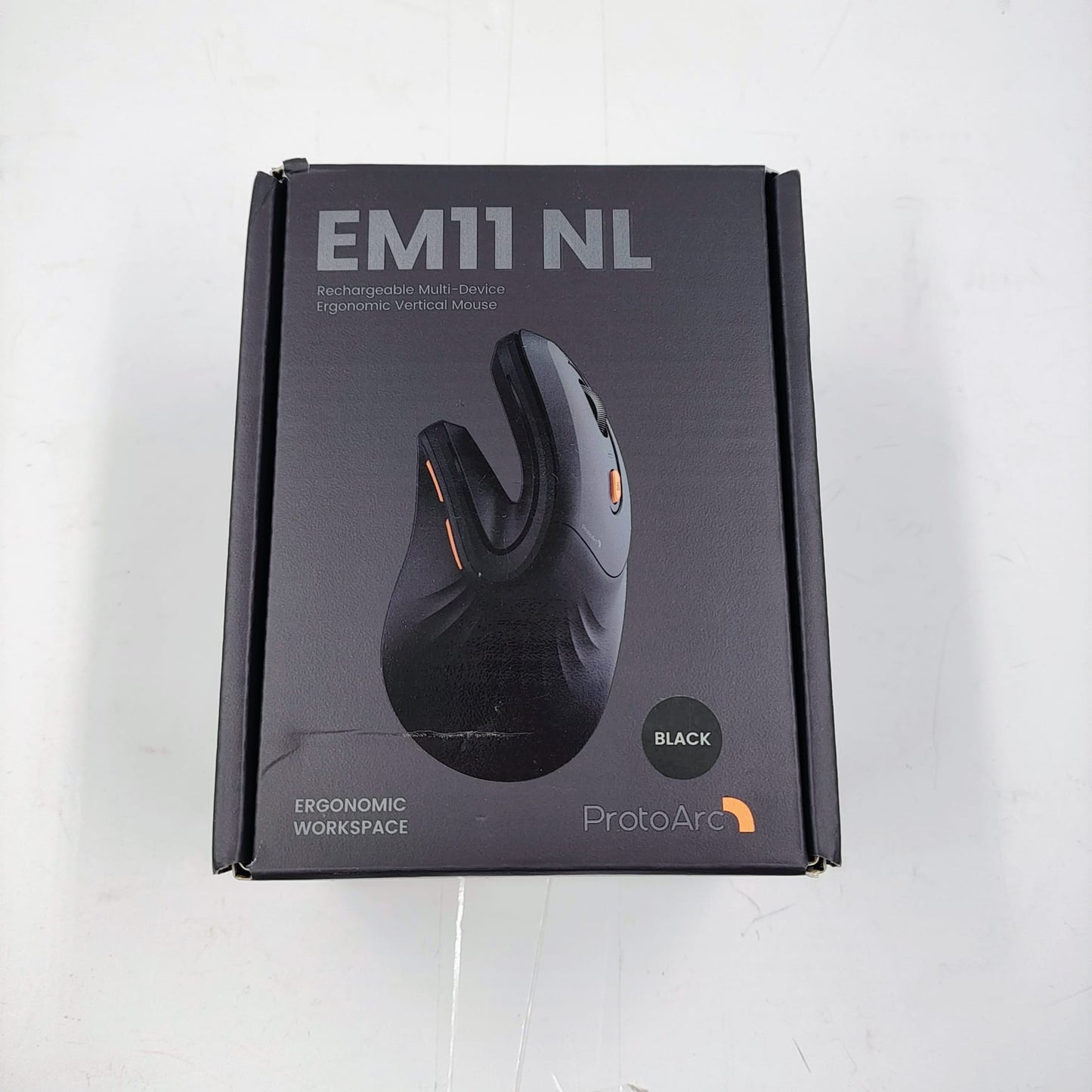 ProtoArc- Mouse Ergonomico Vertical Recargable Negro