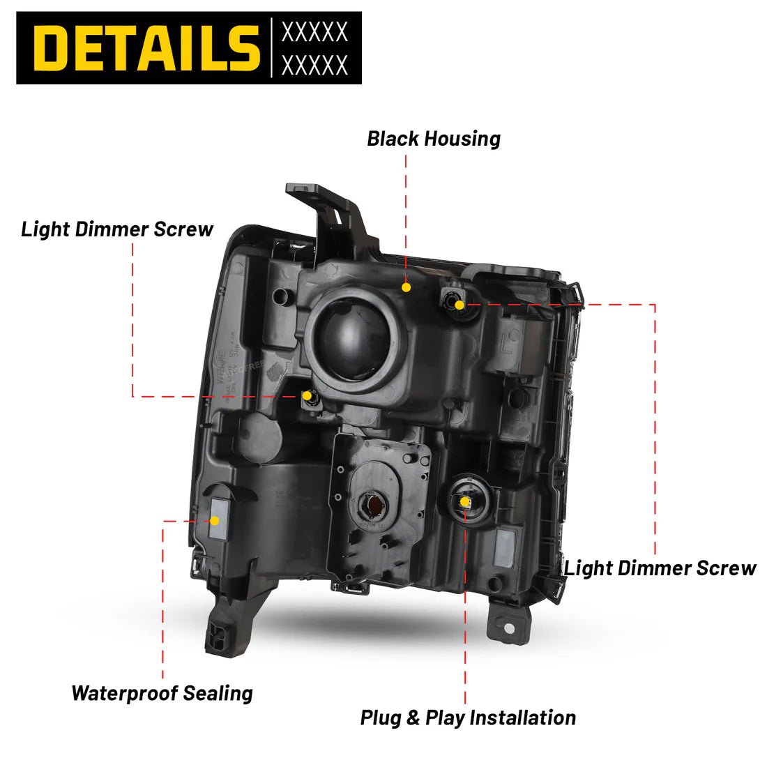 Faros delanteros para Chevrolet Silverado 1500 2016-2018, izquierdo