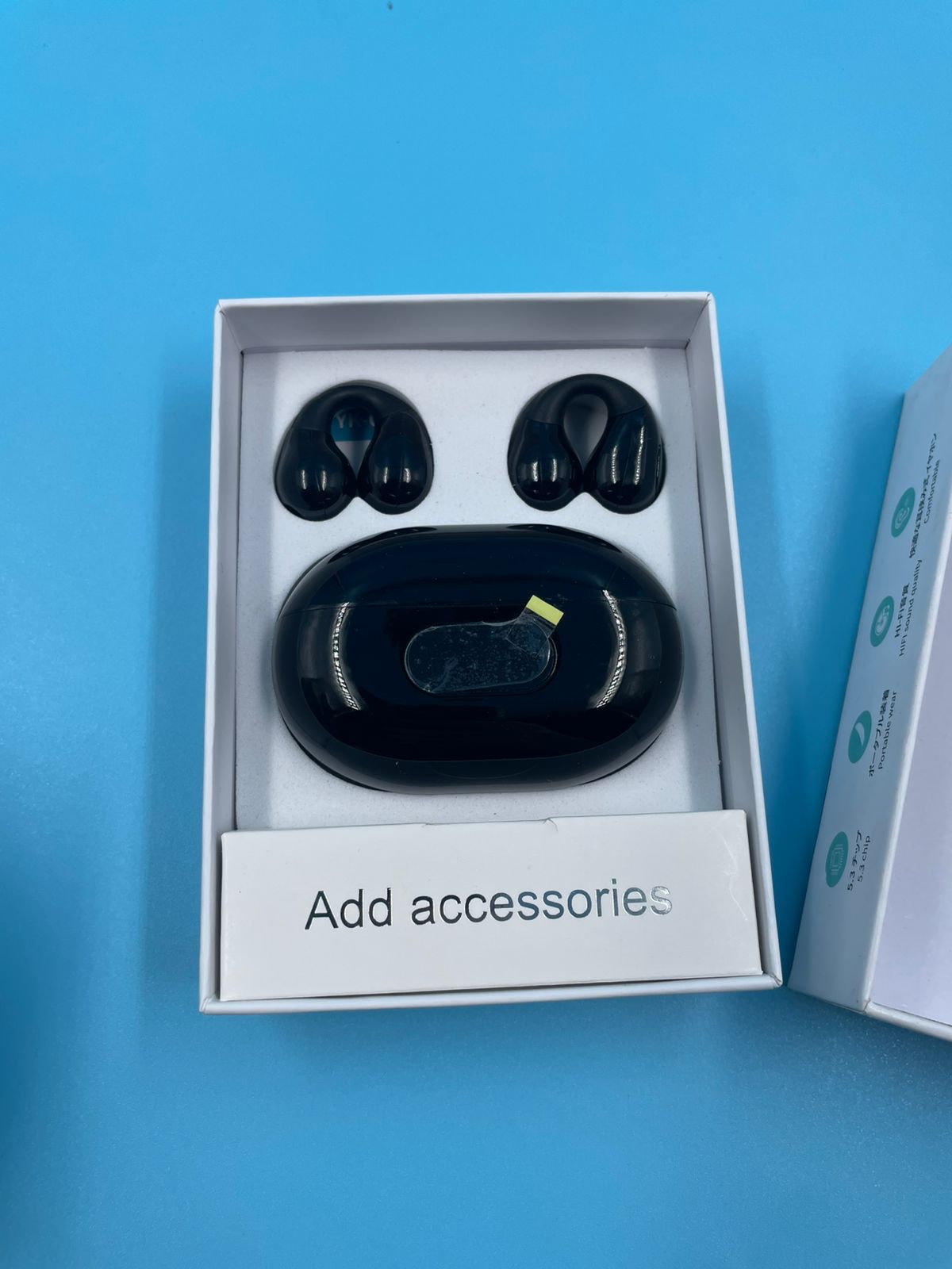 Auriculares inalámbricos, YYK-Q71 Bluetooth 5.3. negros brillantes.