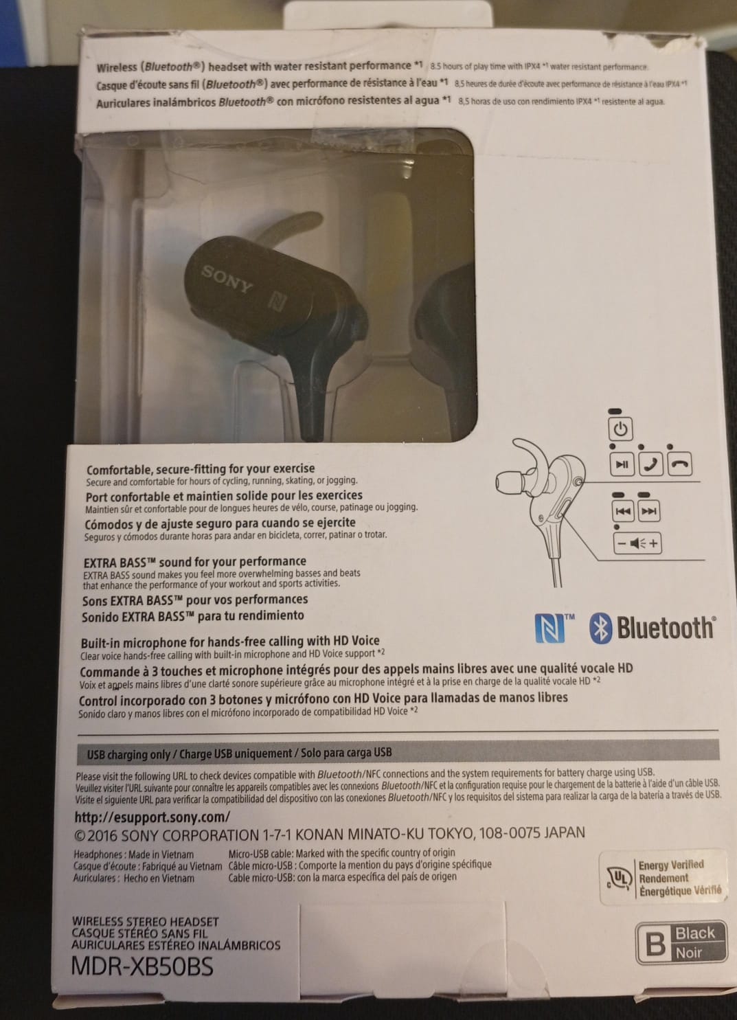 Audífonos intraurales Sony MDR-XB50BS, Conexion Bluetooth.(USADO)