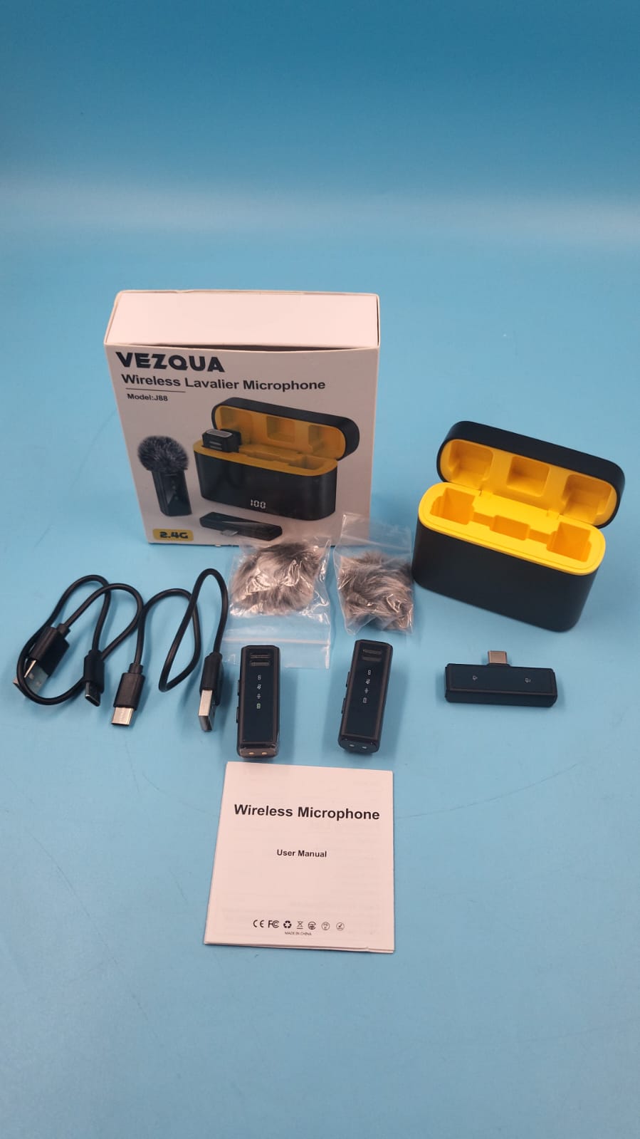 Micrófono Lavalier inalámbrico , mini micrófono USB C con cancelación de ruido