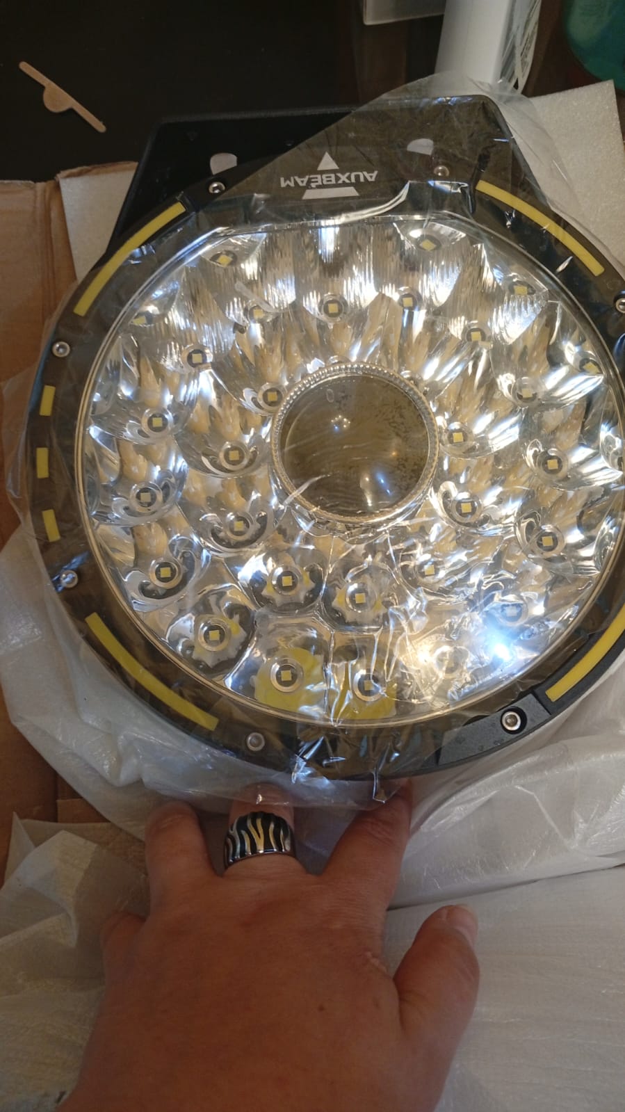 Luces de neblina, Auxbeam, OFF ROAD, Redondas, 9", todoterreno.