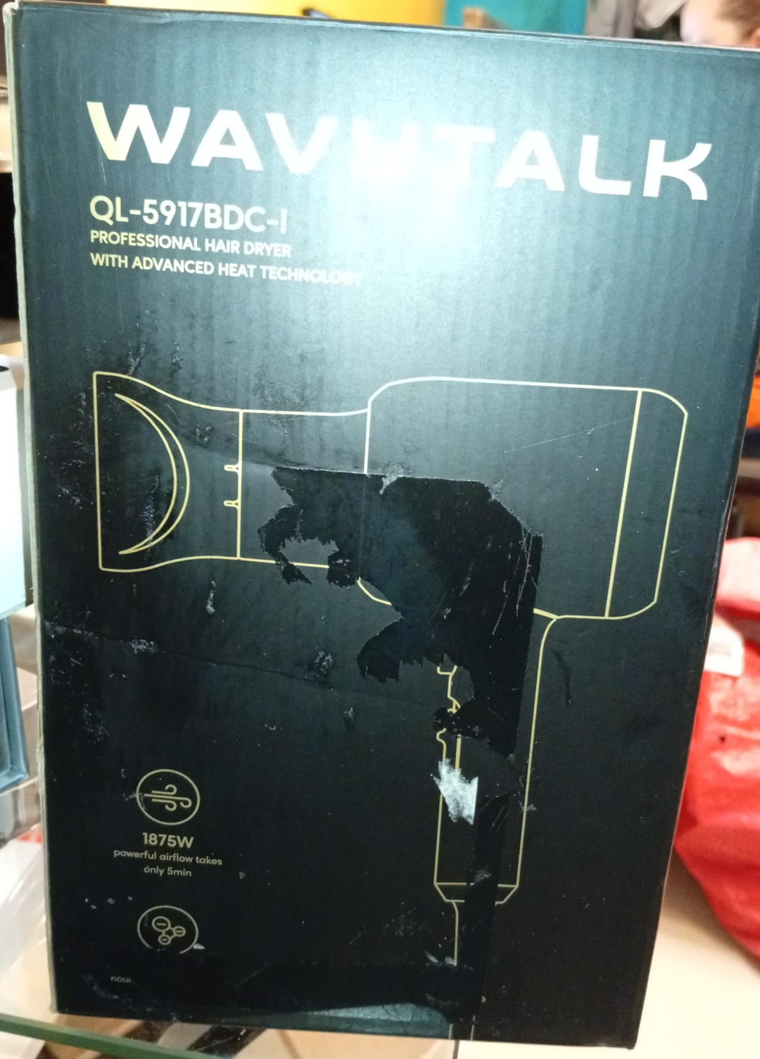 Wavytalk Secador de pelo con difusor, 3 accesorios, ionico.