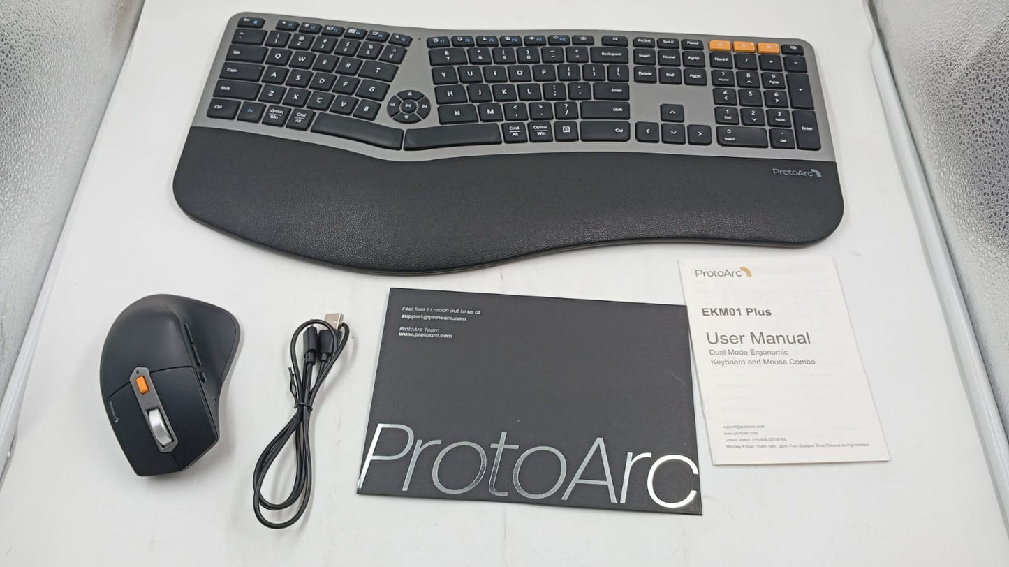 TECLADO Y MOUSE PROTOARC EKM01 PLUS, ERGONOMICO.