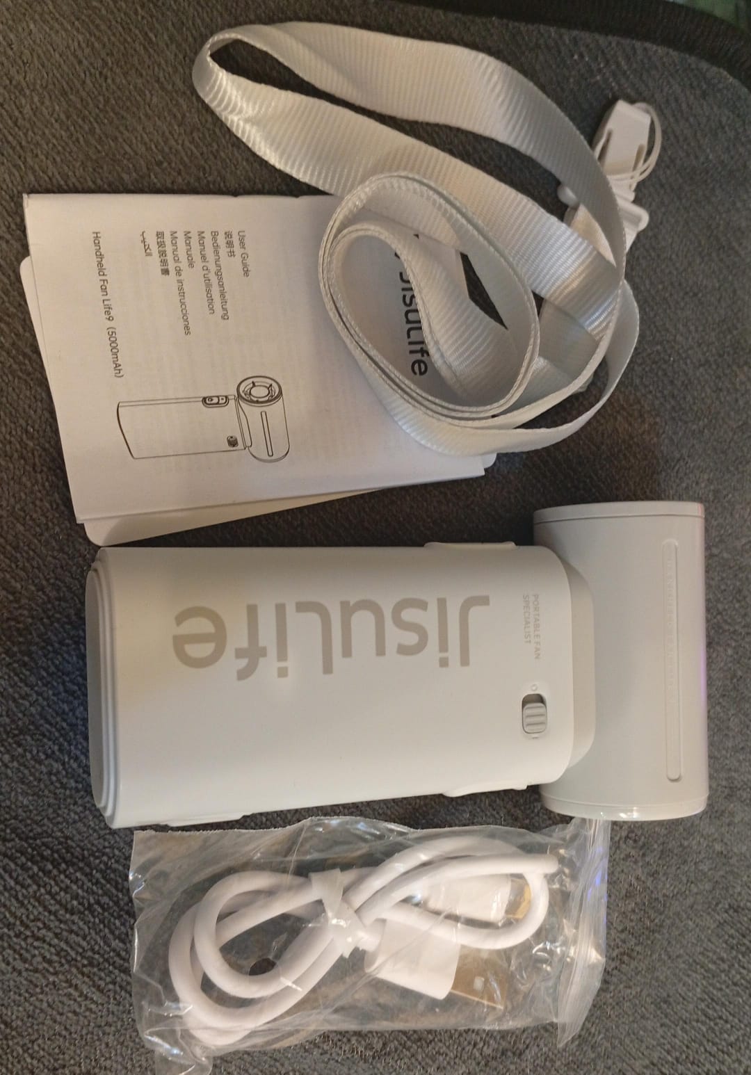 Ventilador portátil de mano, potencia turbo, recagable.