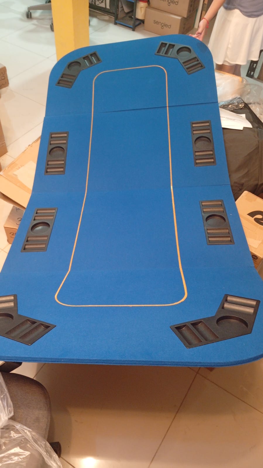 Sobremesa para Texas Poker Card de 8 jugadores, con portavasos.