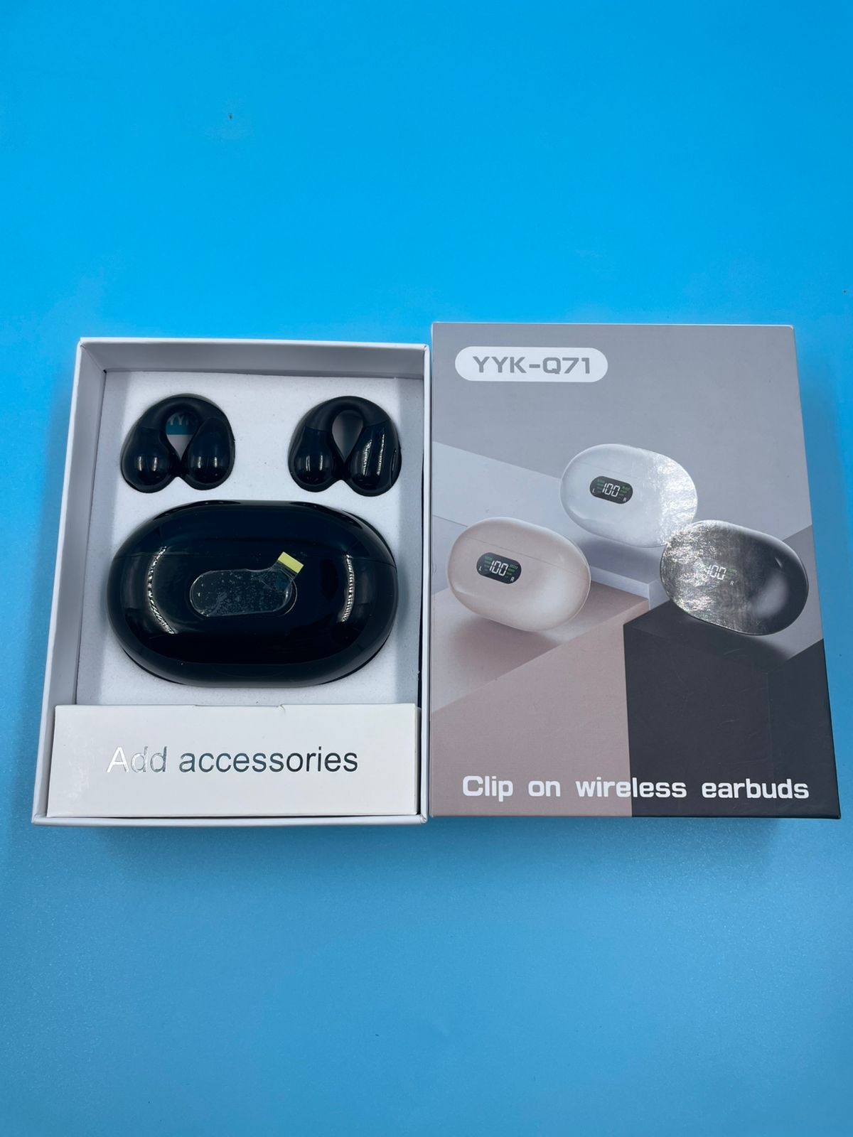 Auriculares inalámbricos, YYK-Q71 Bluetooth 5.3. negros brillantes.