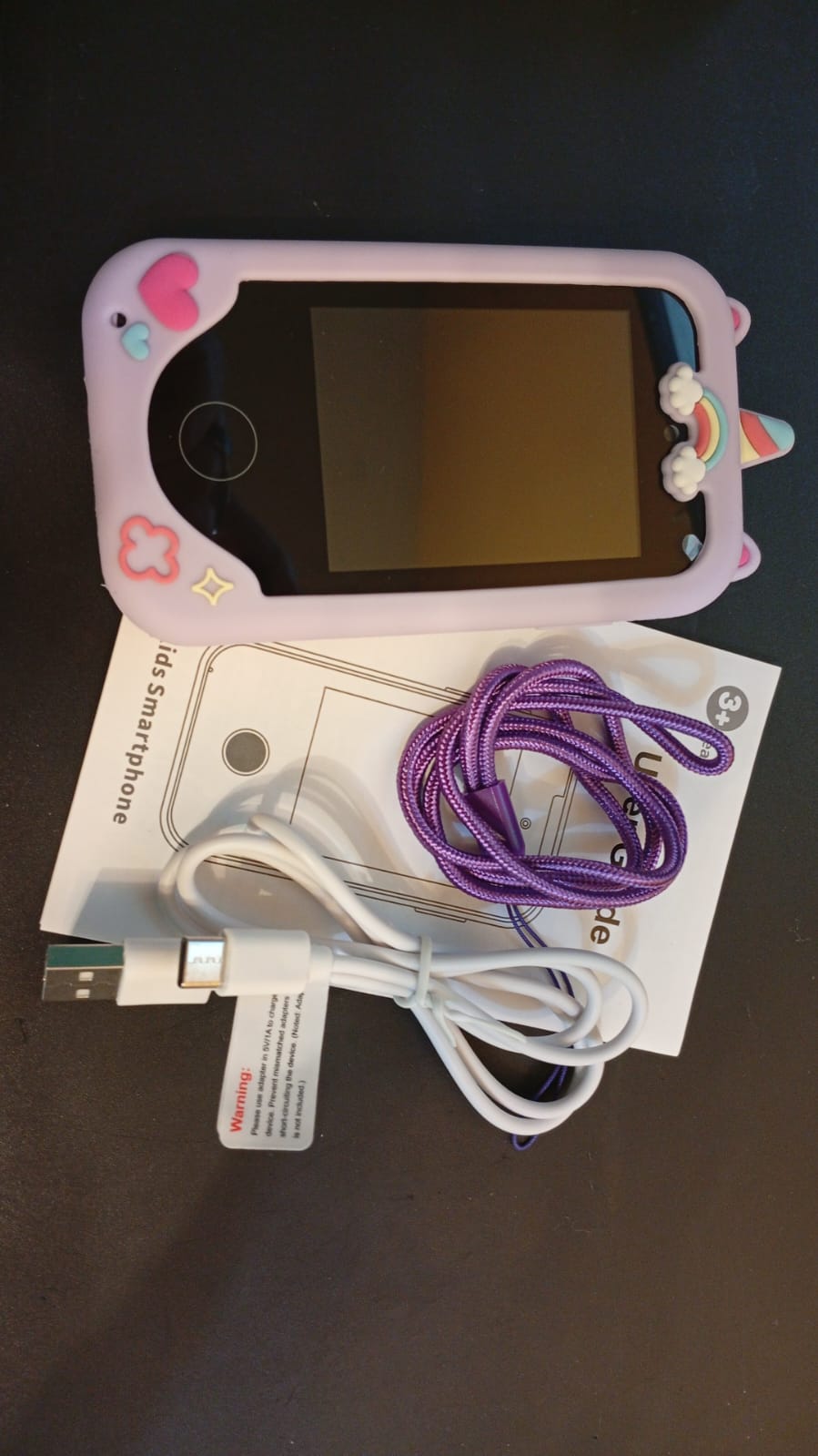 Teléfono infantil para niñas, de 3 a 8 años, táctil, cámara dual 8G.