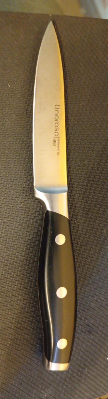 Linoroso, cuchillo de cocina de 3.5", acero al carbono aleman.(USADO)
