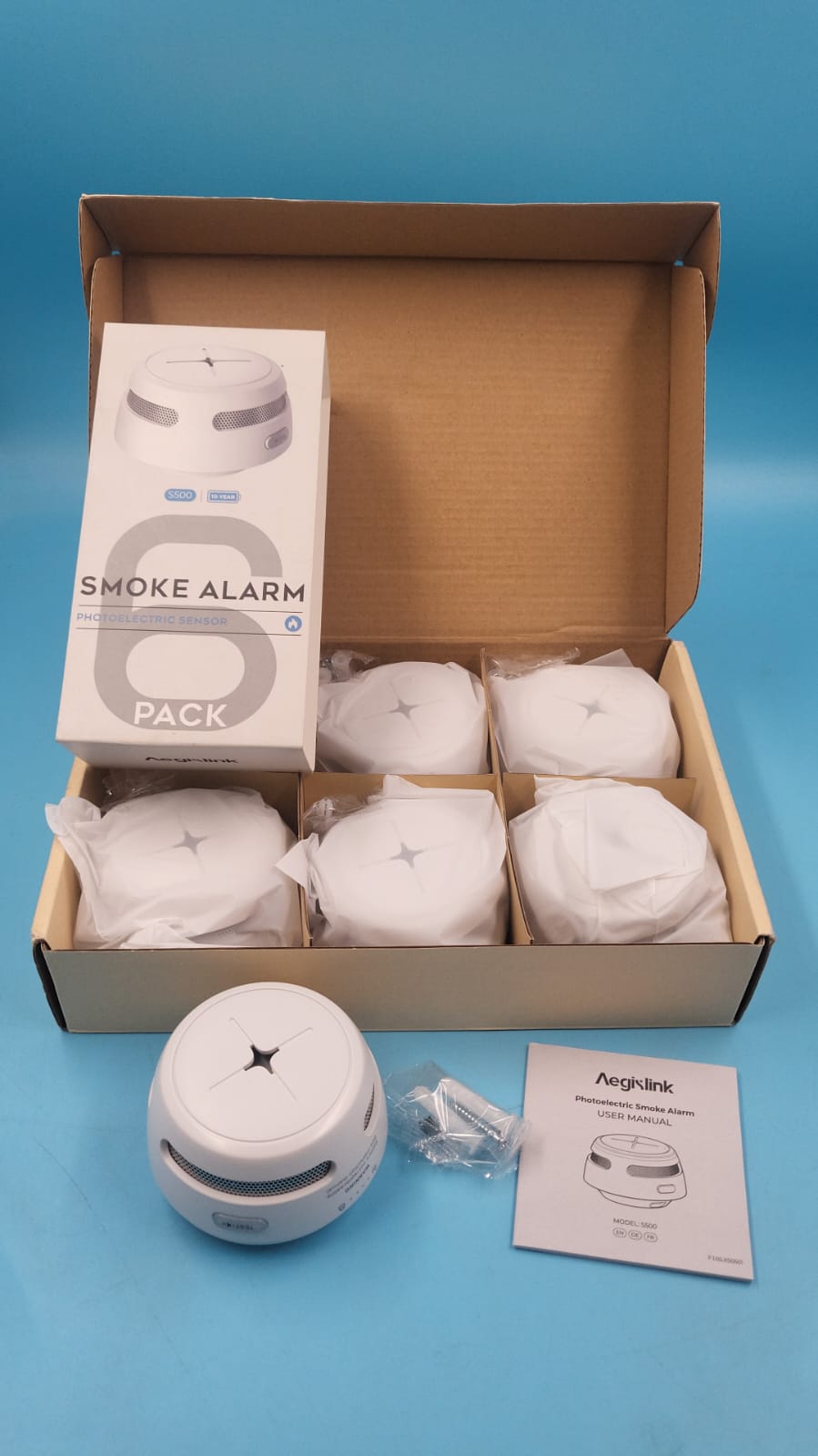 Detector de humo alarma de incendios con botón de prueba/silencio. AEGISLINK