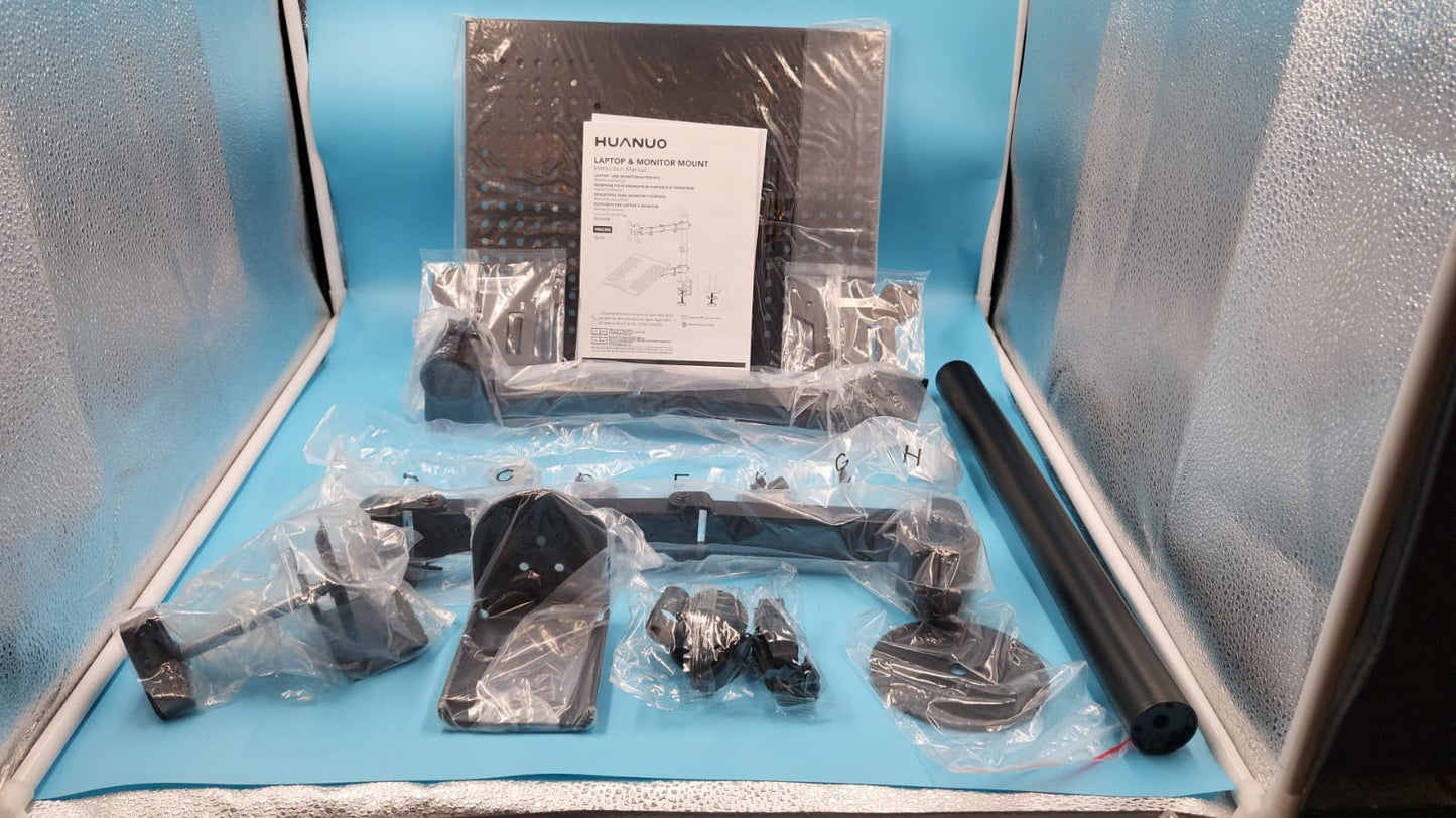 Soporte de monitor ajustable de escritorio para pantalla de 32" y laptop de 17 " HUANUO