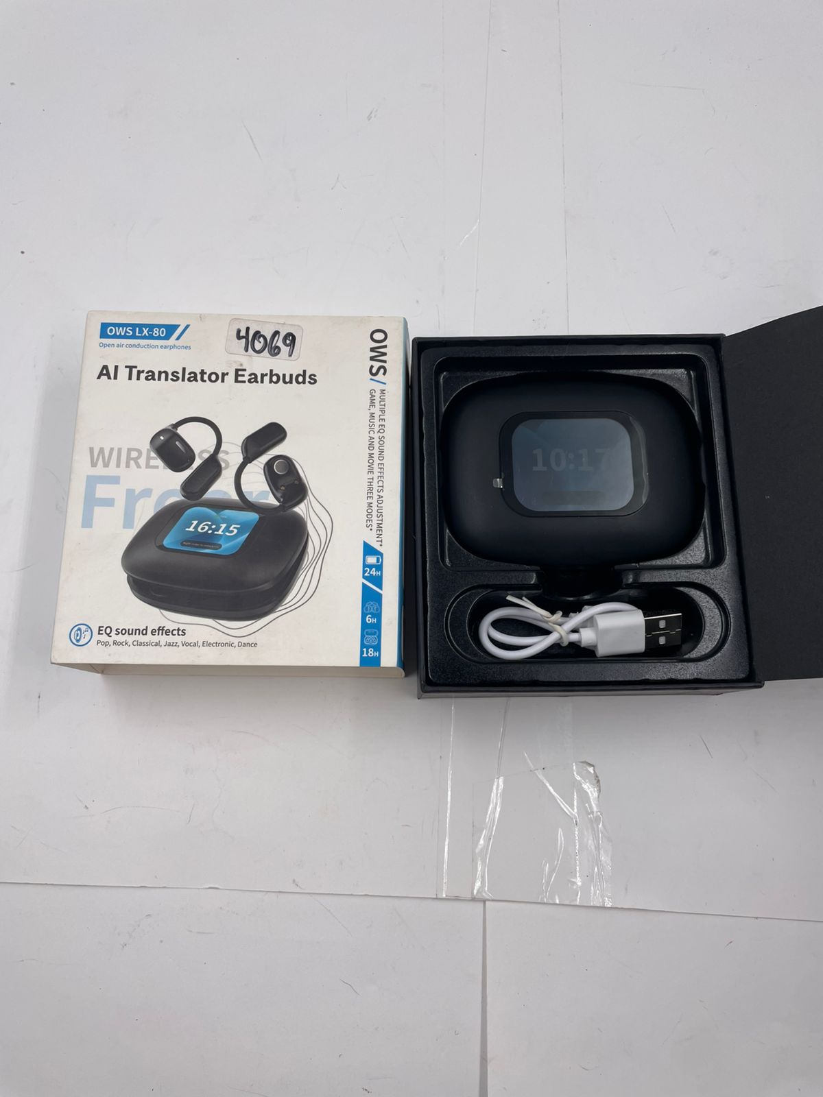 Auriculares traductores OWS LX-80 AI, negros.