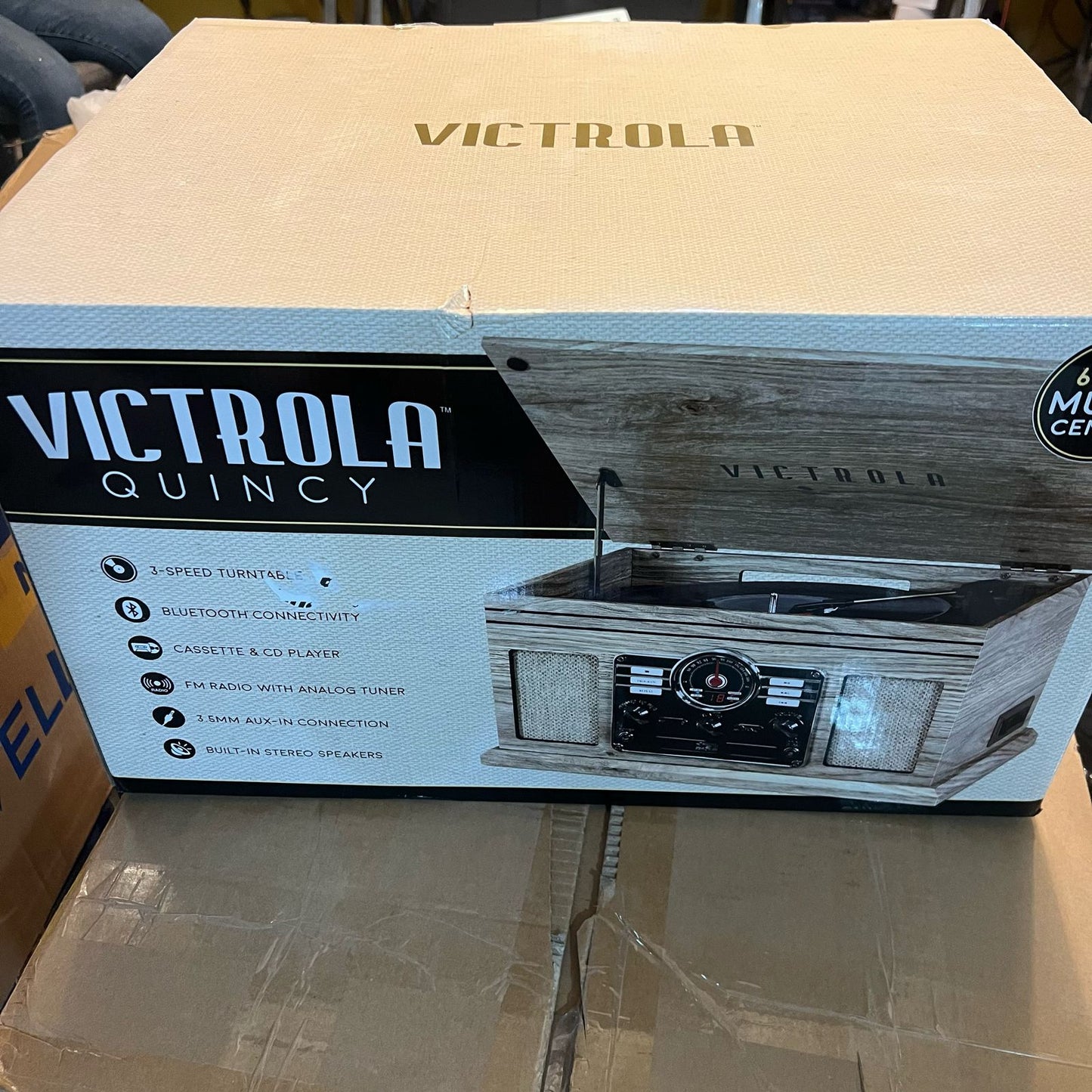 Victrola Reproductor de Discos Bluetooth clásico 8 en 1 (USADO)