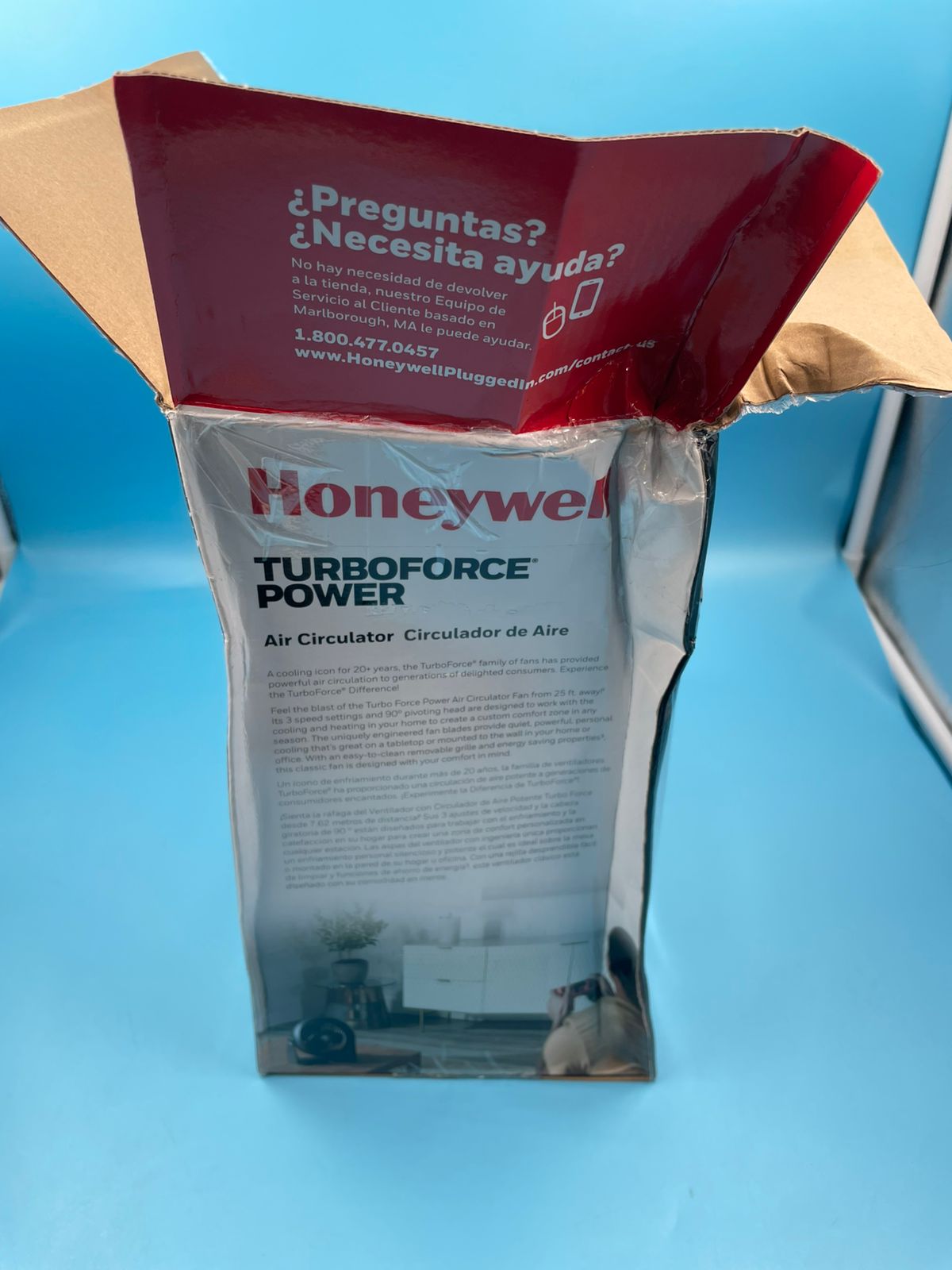 Honeywell HT-900 TurboForce,Ventilador de circulación de aire, color negro.