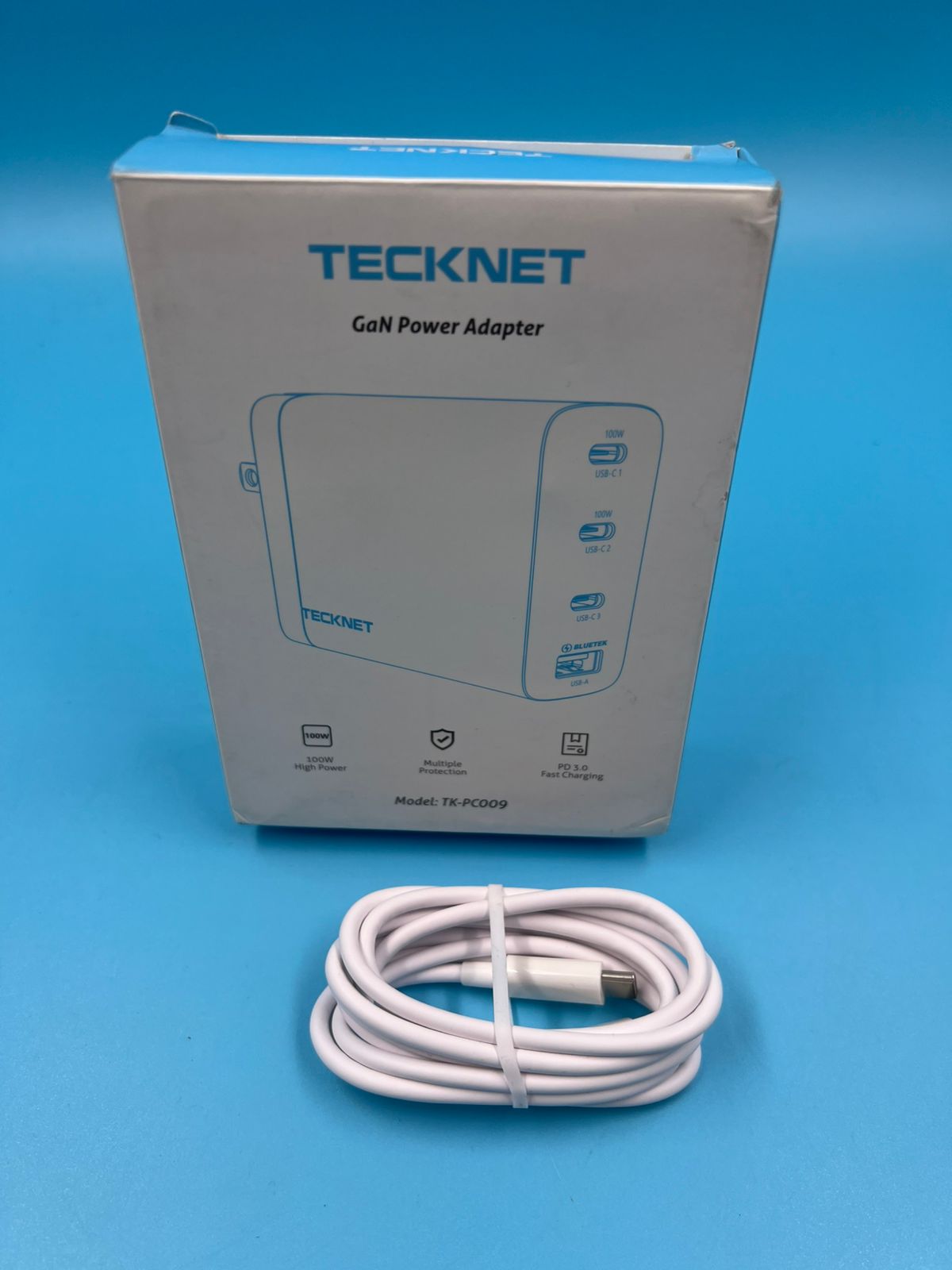 Tecknet GaN adaptador de corriente tk-pc009 blanco 100W