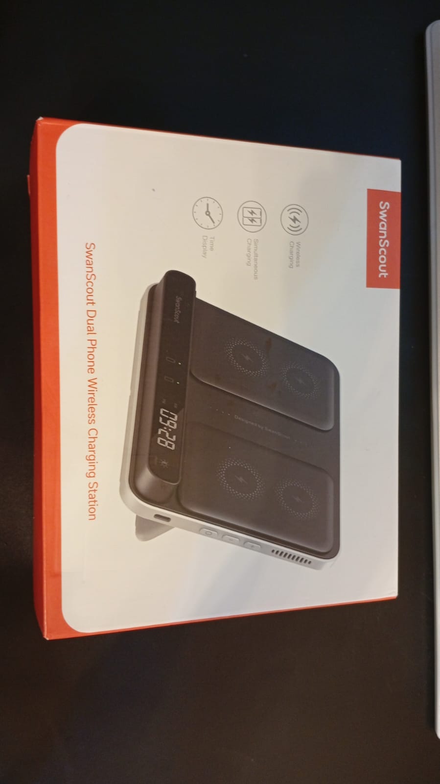 Cargador Inalámbrico Dual para telefonos, earbuds Y reloj.