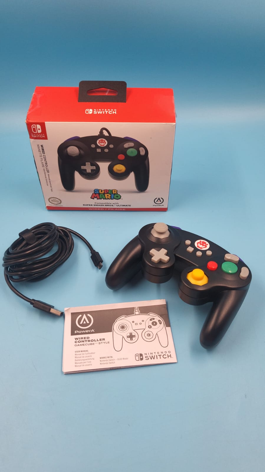 Mando con cable para Nintendo Switch Bowser. USADO