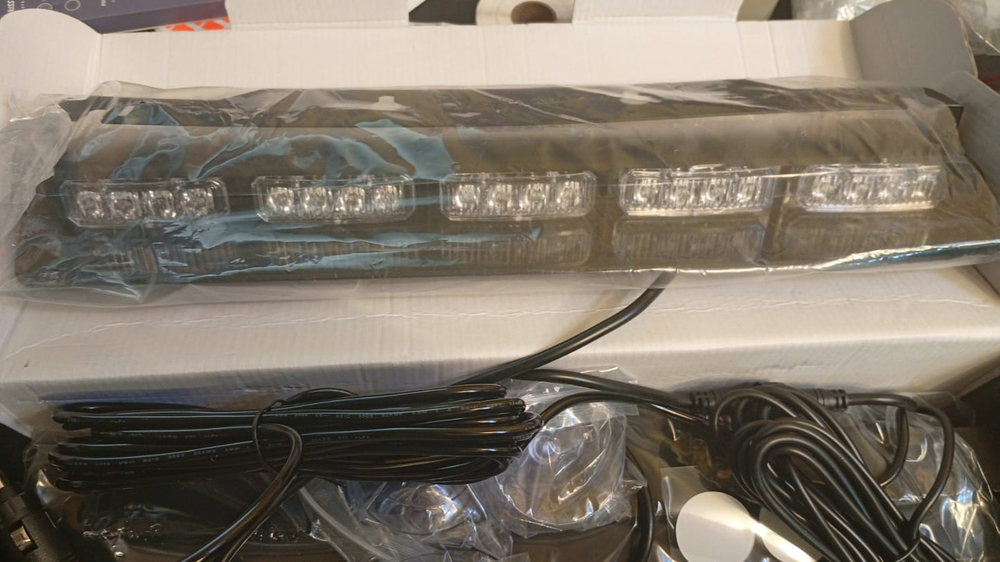 Barras de luces de emergencia, azules, 17", 2pcs. estroboscópicas.