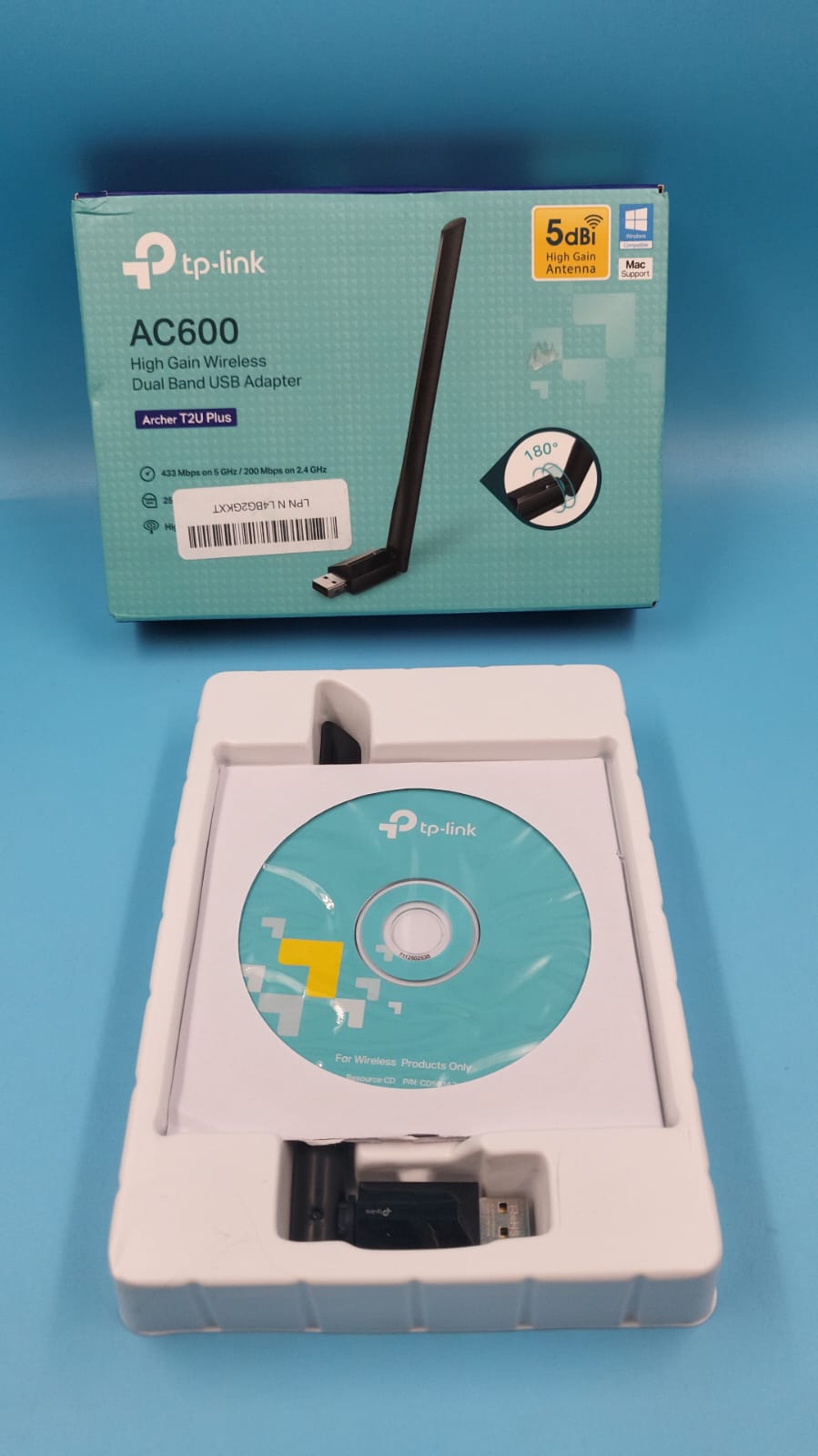 Adaptador USB de banda dual inalámbrico de alta ganancia AC600
