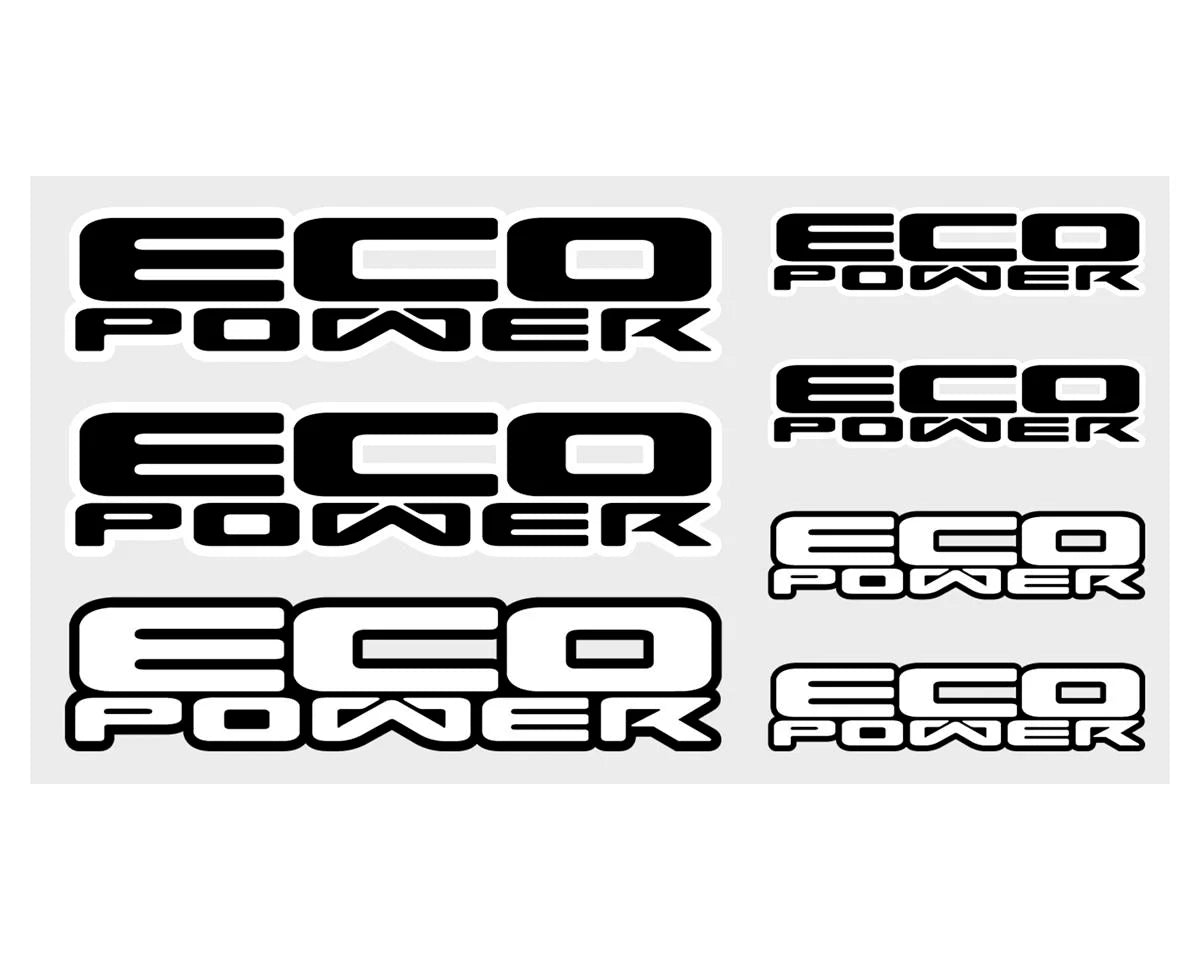 Hojas de stickers con logos de RC, ProTek, Upgrade y Ecopower