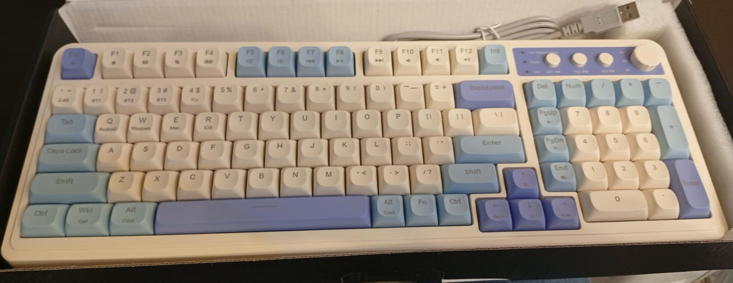 Teclado con cable, retroiluminado RGB, AULA S99, numérico.