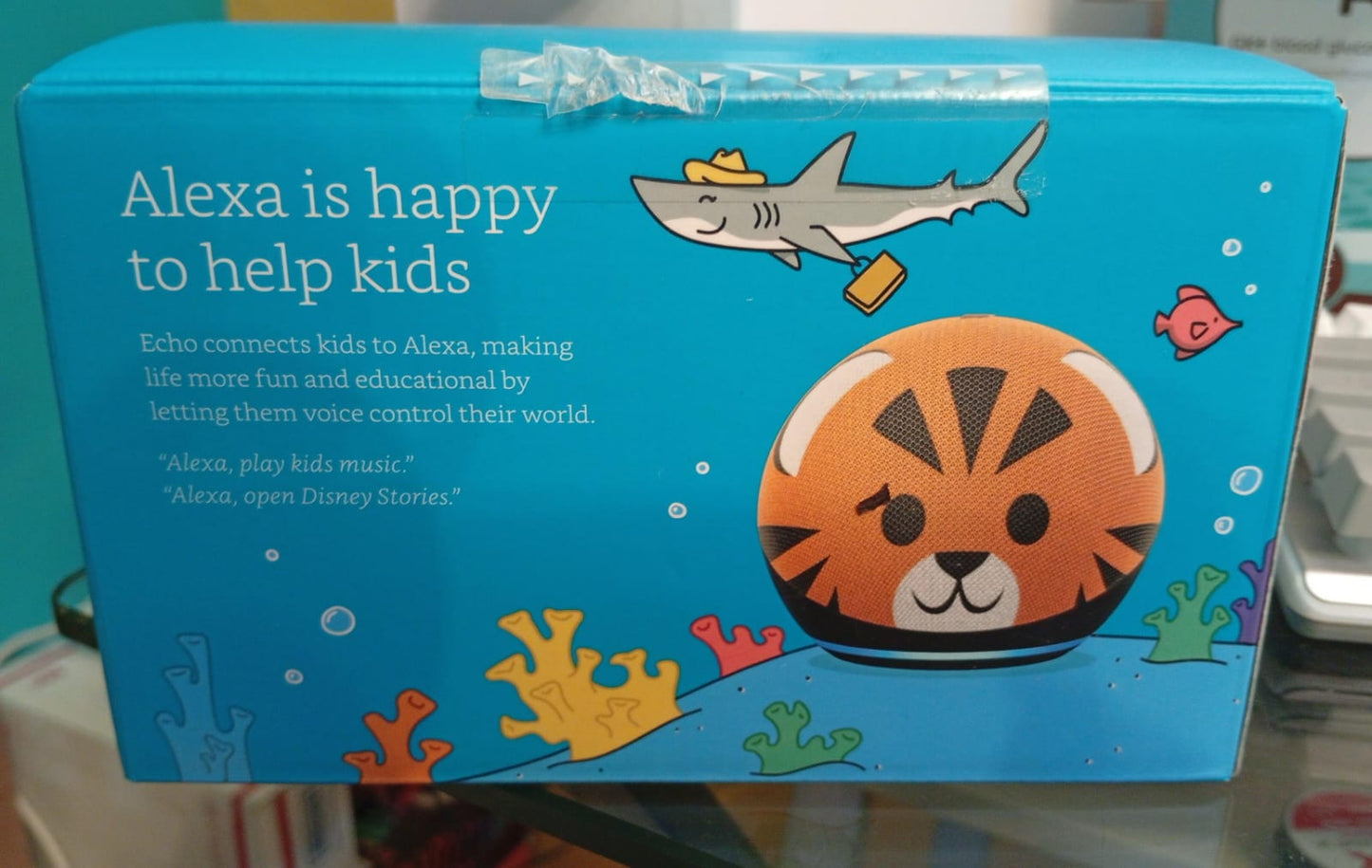 Amazon Echo Dot 4th Gen con Alexa para niños, TIGRE.
